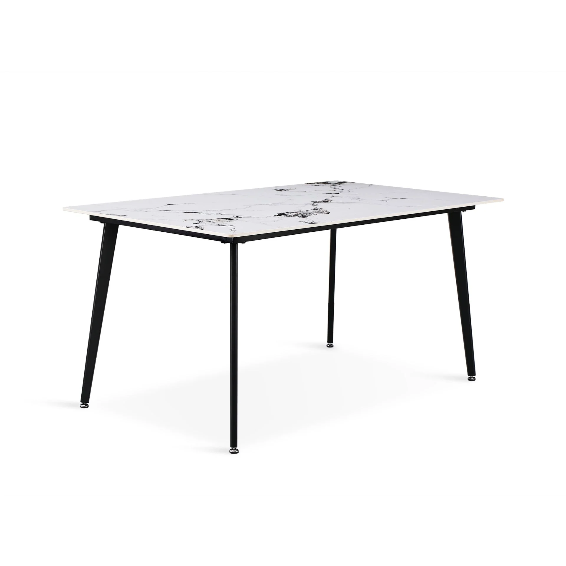 Glenn Rectangular Ceramic Dining Table 150 x 90cm - White + Black - Image 4