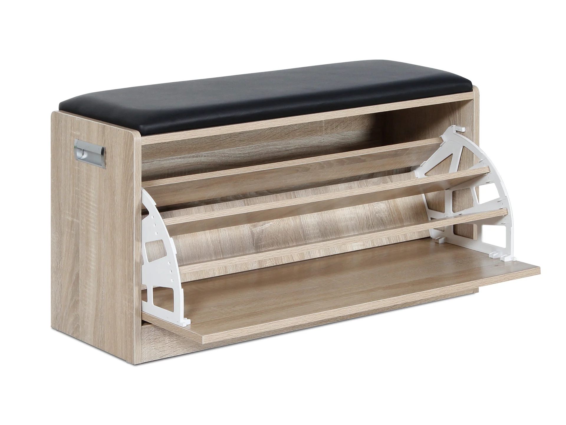 Gloria Shoe Rack Wooden Storage Cabinet 3 Layer - Oak - Image 4