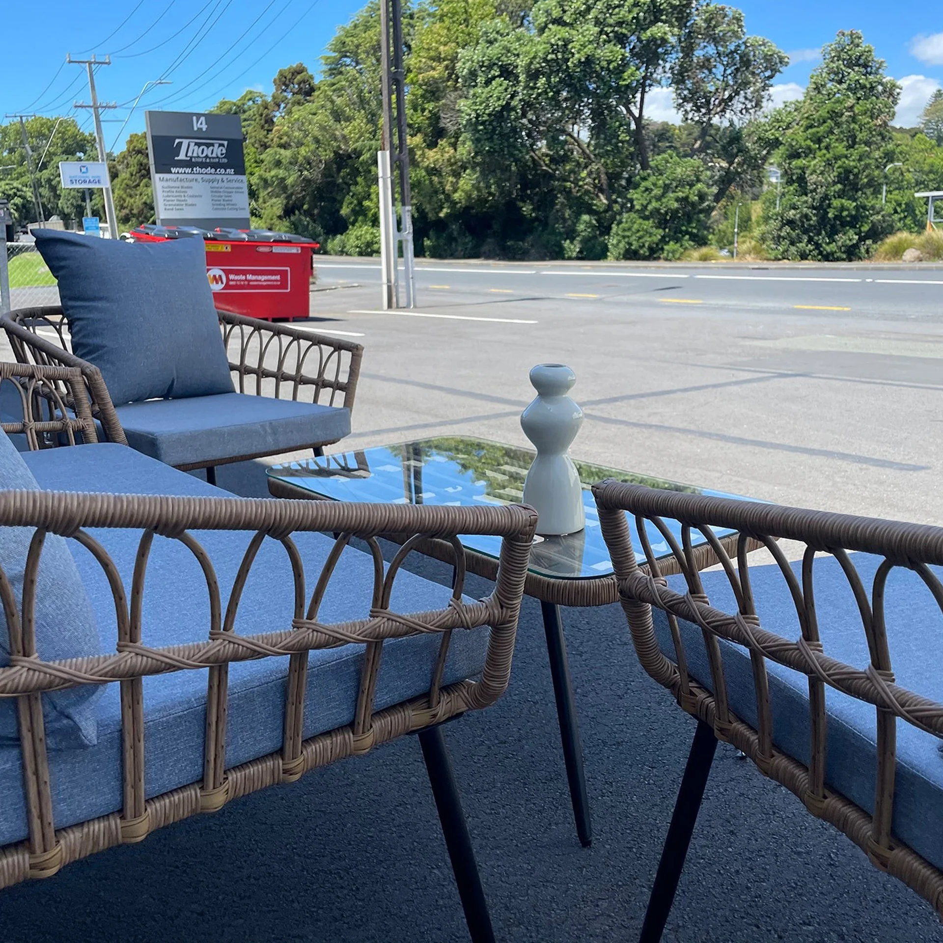 Goulburn 4 Piece Outdoor Sofa Set - Grey - Image 7