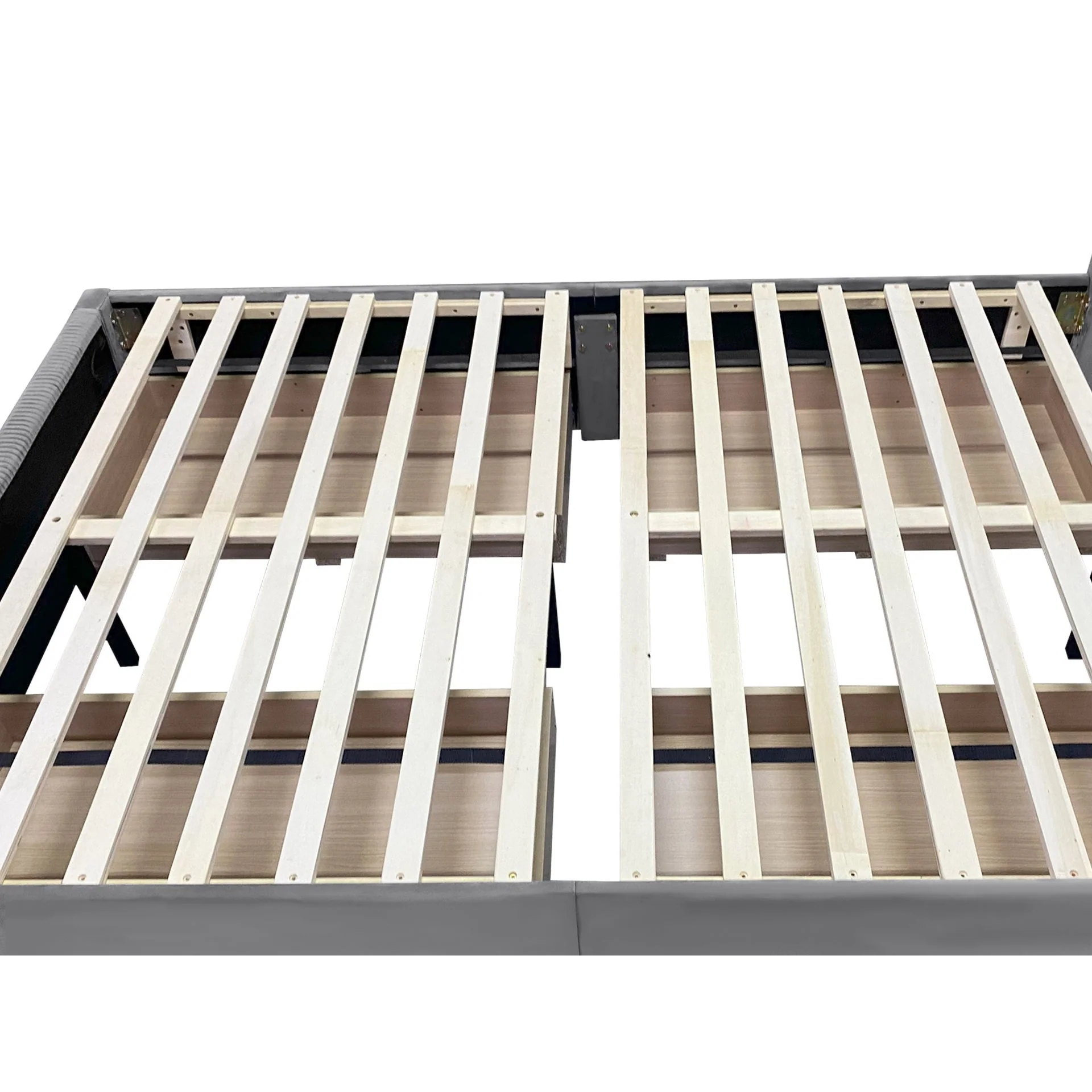 Gower Velevt Double Bed Frame with 4 Drawers - Grey - Image 15