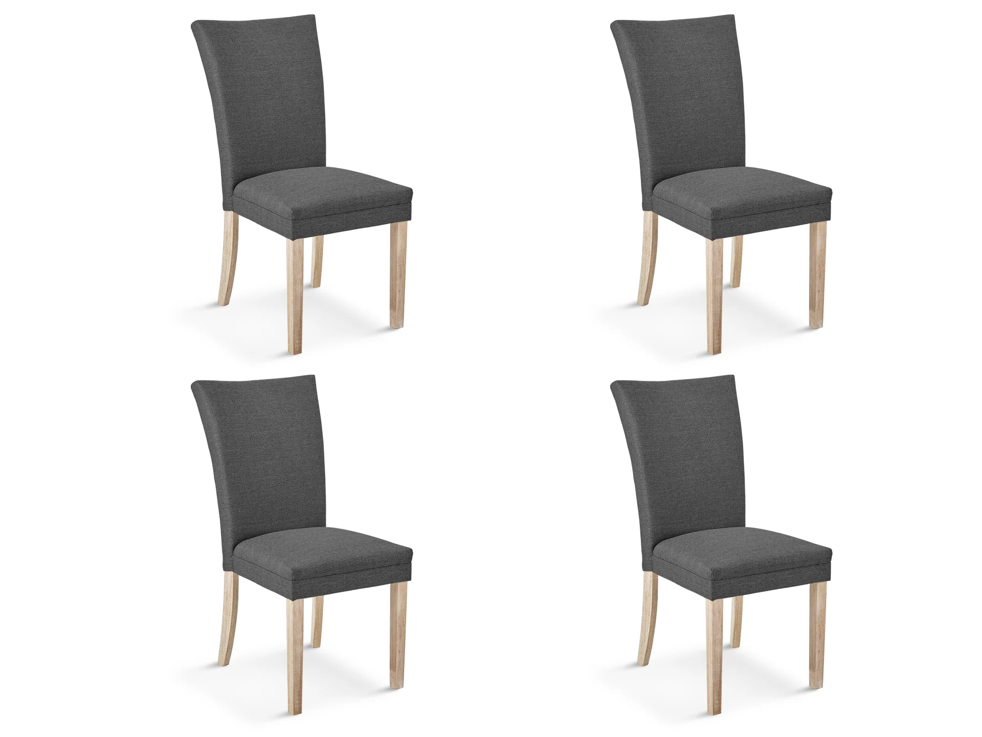 Grace 4 Piece Upholstered Dining Chair - Dark Grey - Image 2