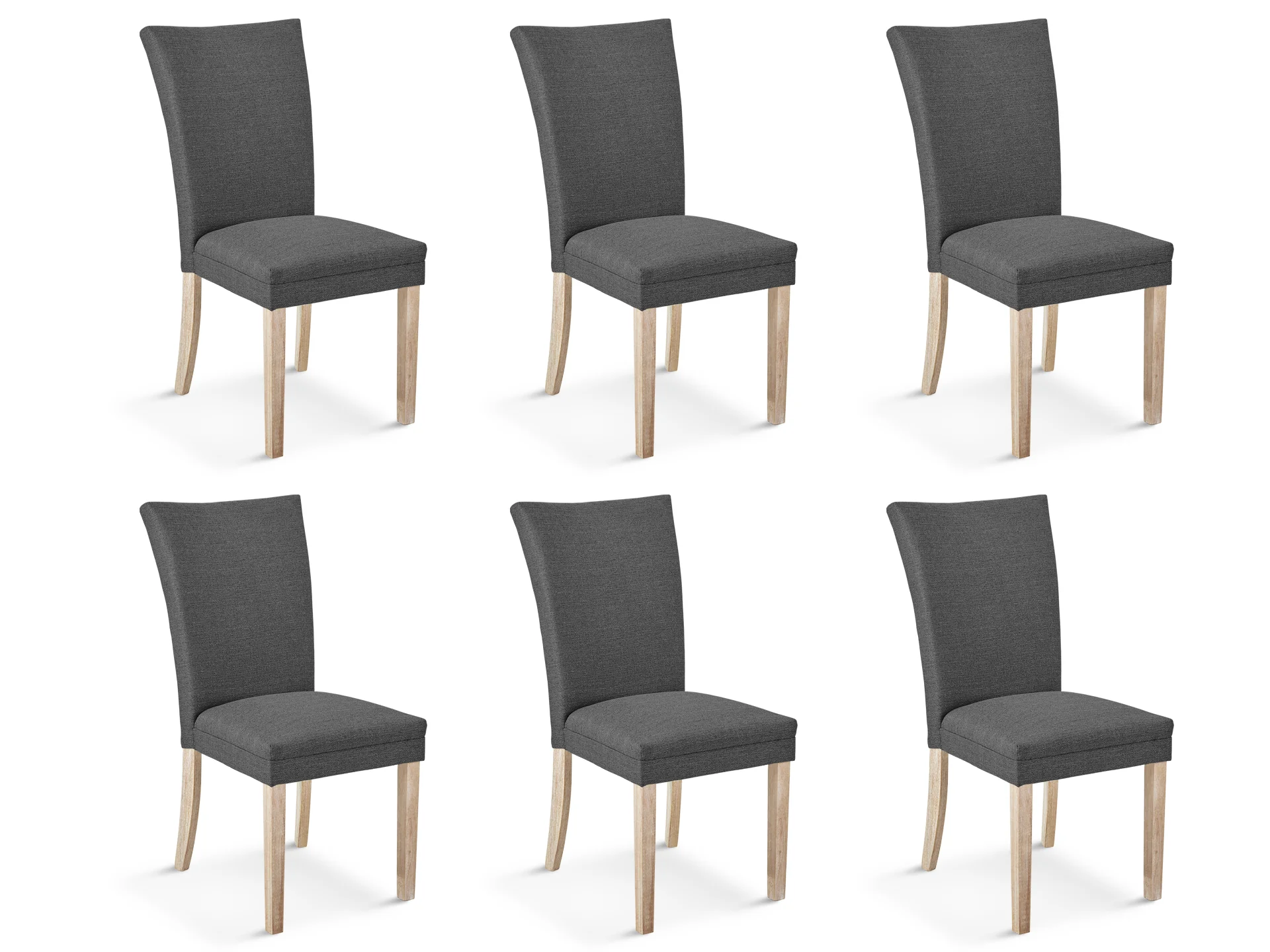 Grace 6 Piece Upholstered Dining Chair - Dark Grey - Image 2