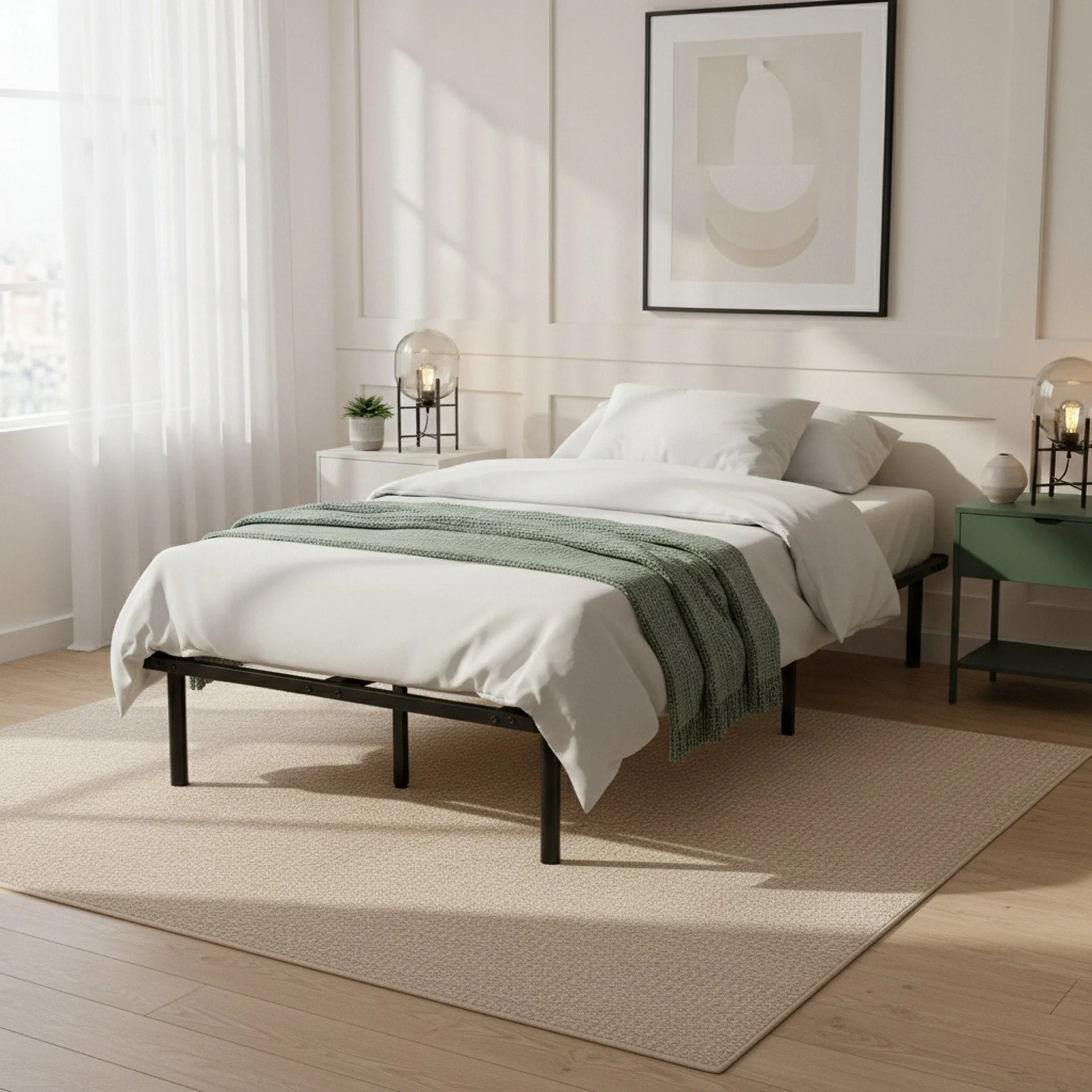 Graham King Single Metal Bed Frame - Black - Image 2