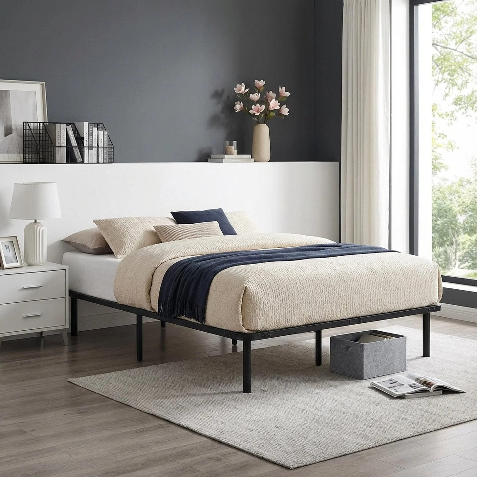 Graham Queen Metal Bed Frame - Black - Image 4