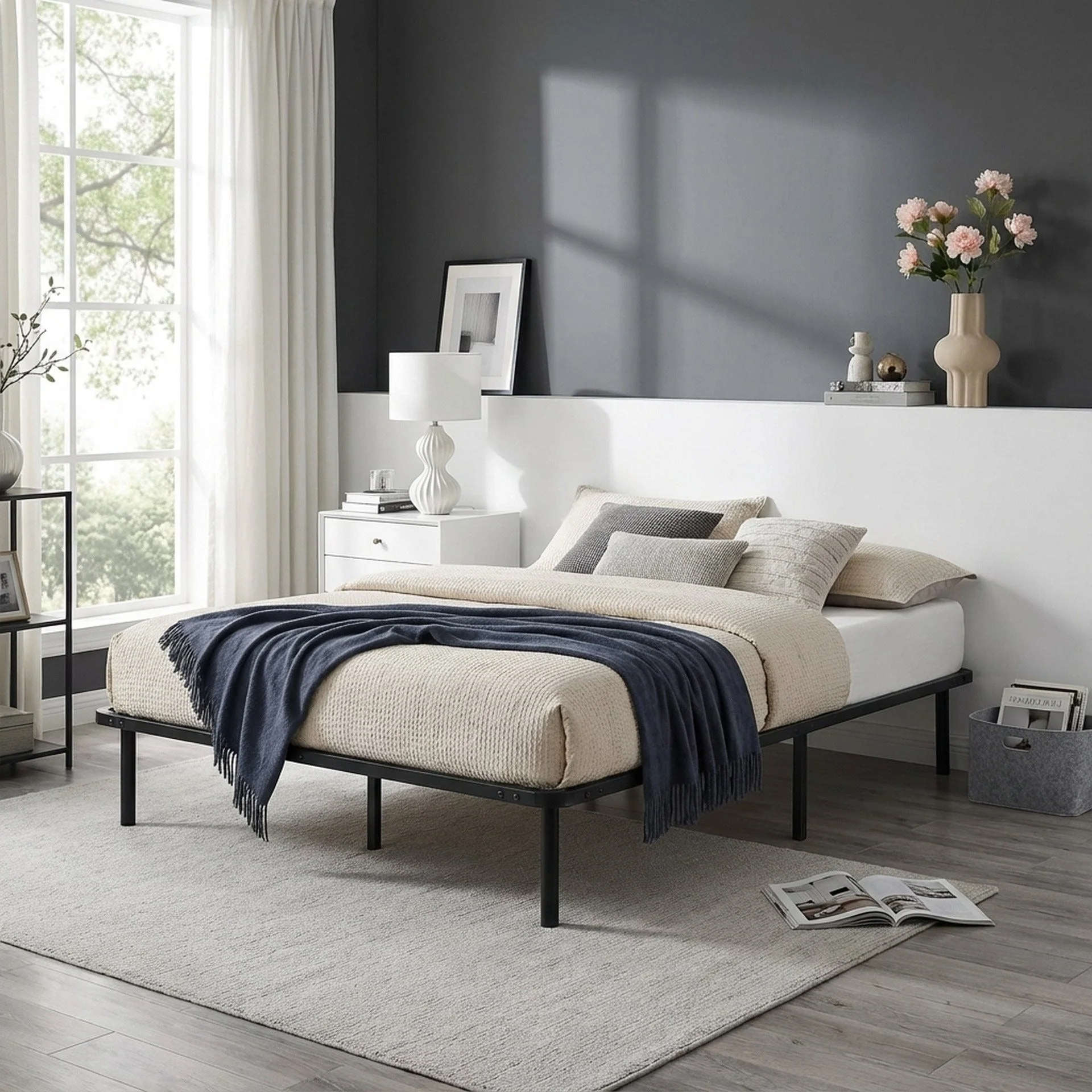 Graham Queen Metal Bed Frame - Black - Image 6