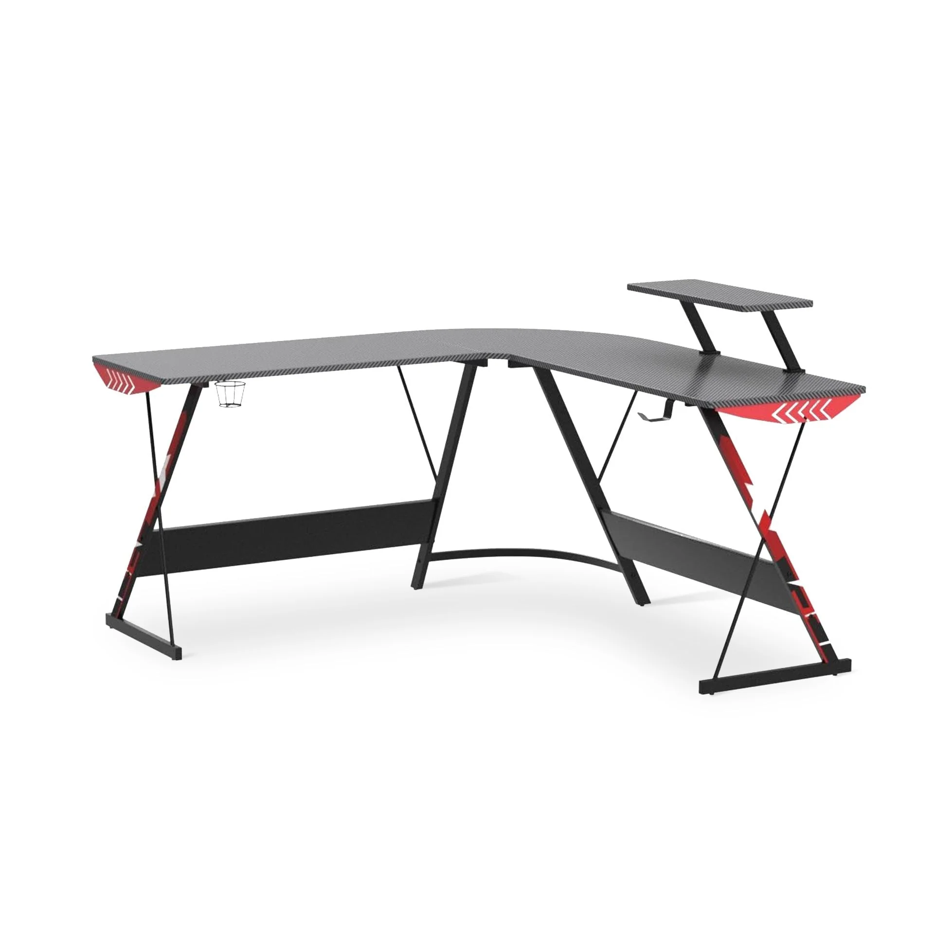 Grant Gaming Corner Desk with Monitor Stand - Carbon Black - Image 5