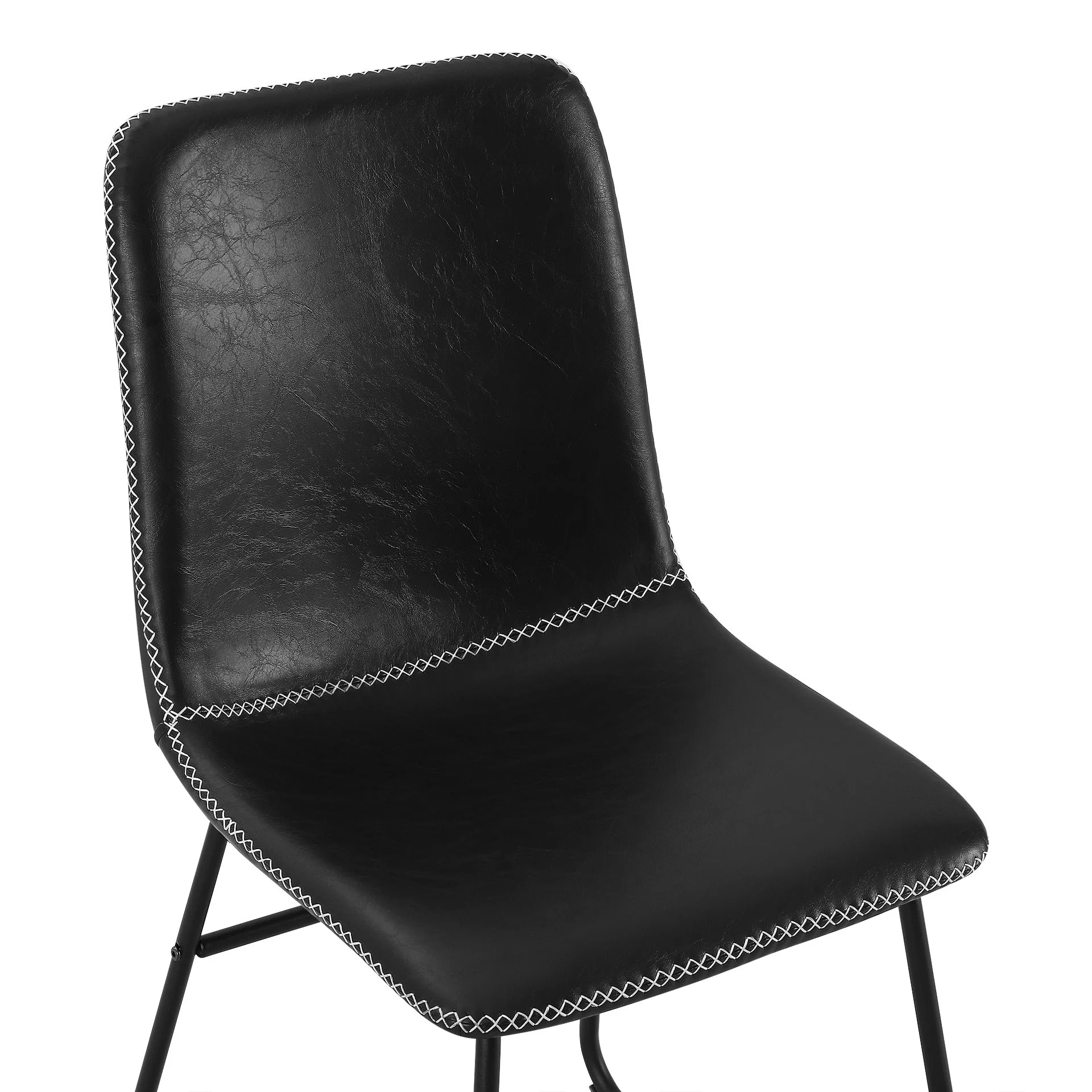 Grayson PU Leather Dining Chair - Set of 2 - Black - Image 10