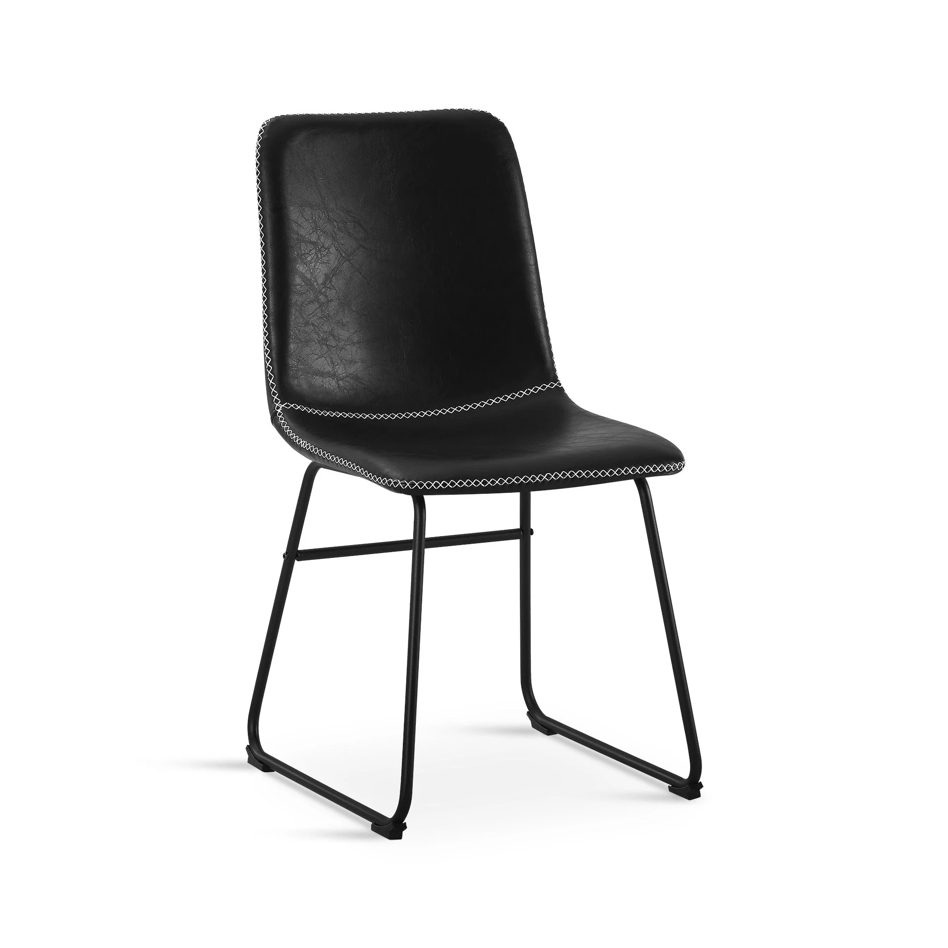 Grayson PU Leather Dining Chair - Set of 2 - Black - Image 12