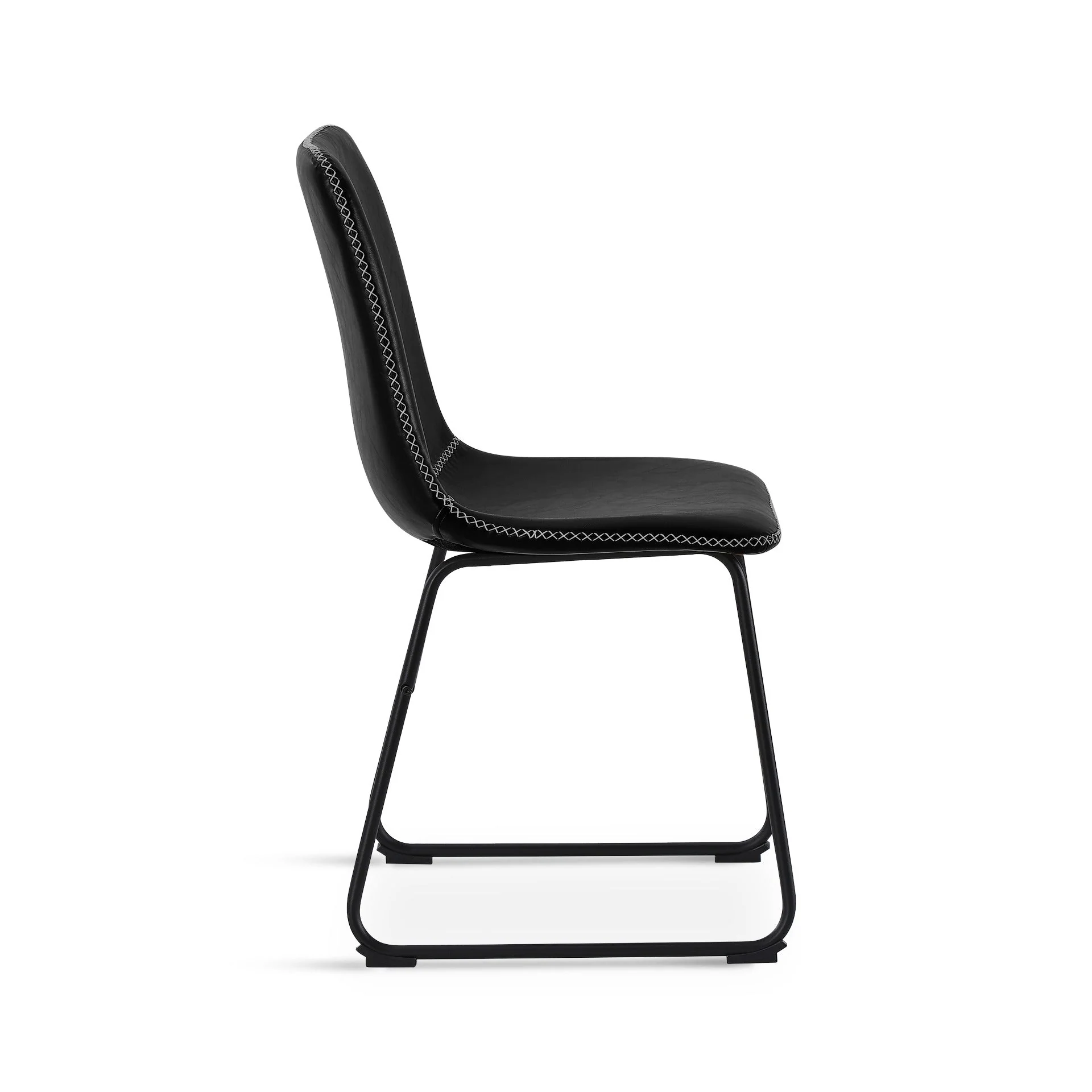 Grayson PU Leather Dining Chair - Set of 2 - Black - Image 8