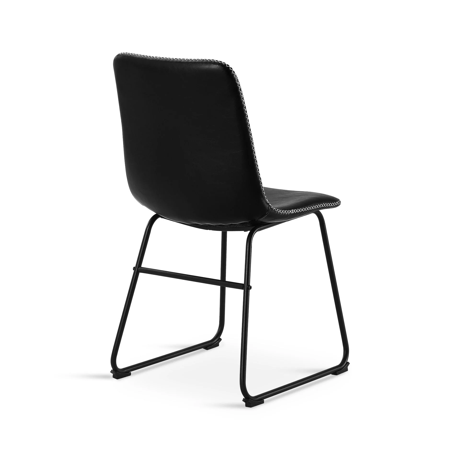 Grayson PU Leather Dining Chair - Set of 2 - Black - Image 9