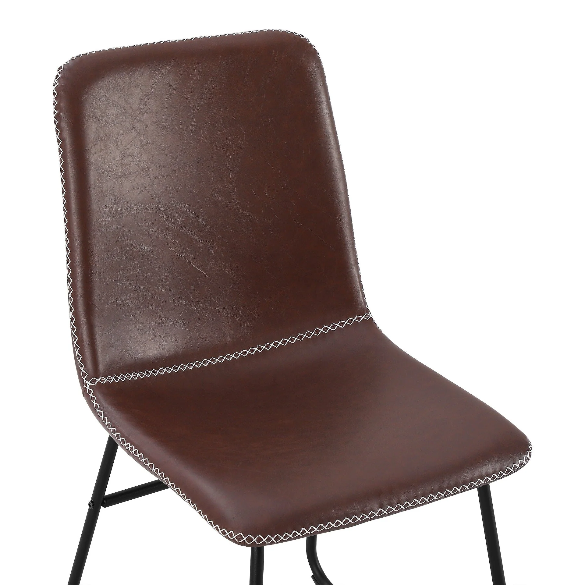 Grayson PU Leather Dining Chair - Set of 2 - Brown - Image 11