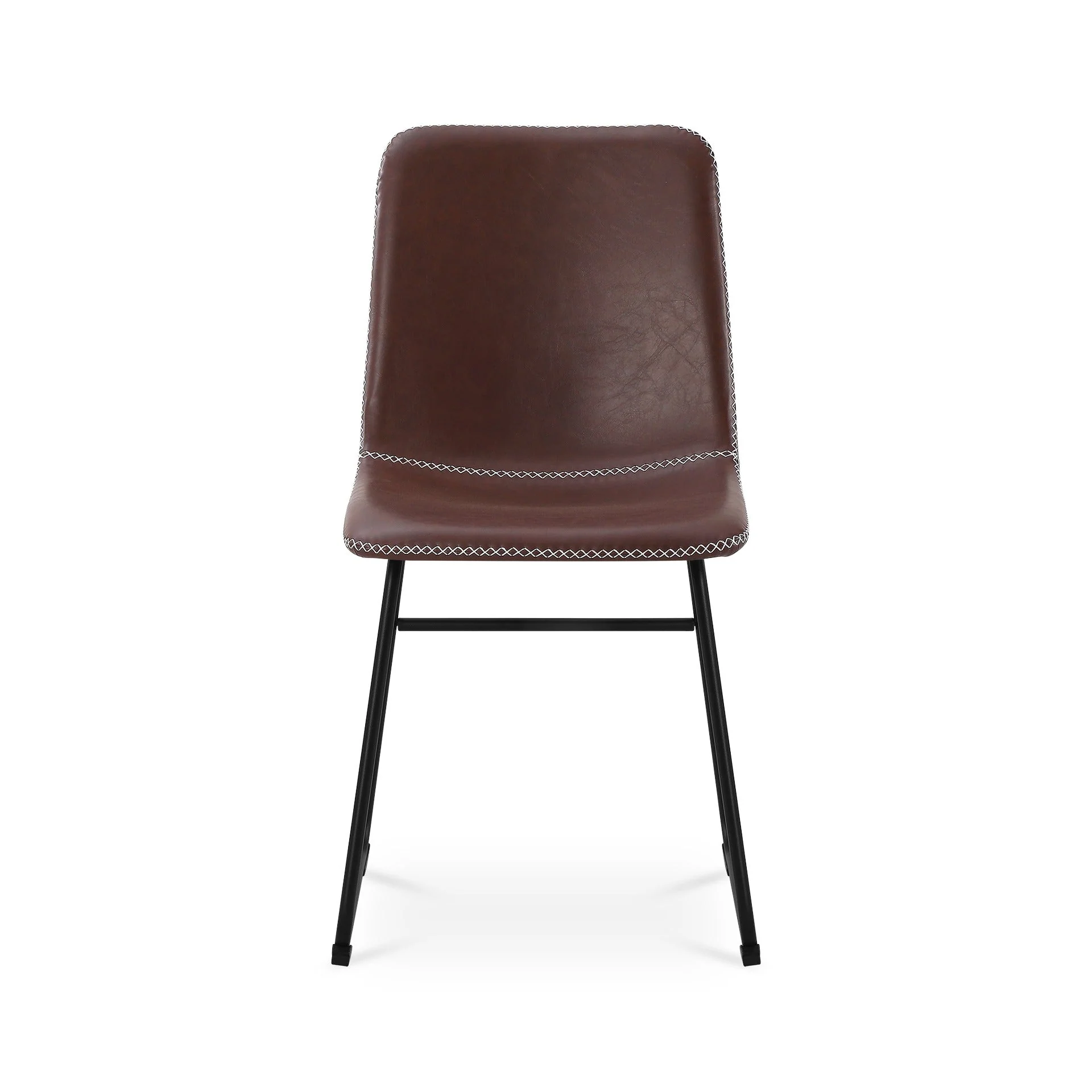 Grayson PU Leather Dining Chair - Set of 2 - Brown - Image 8