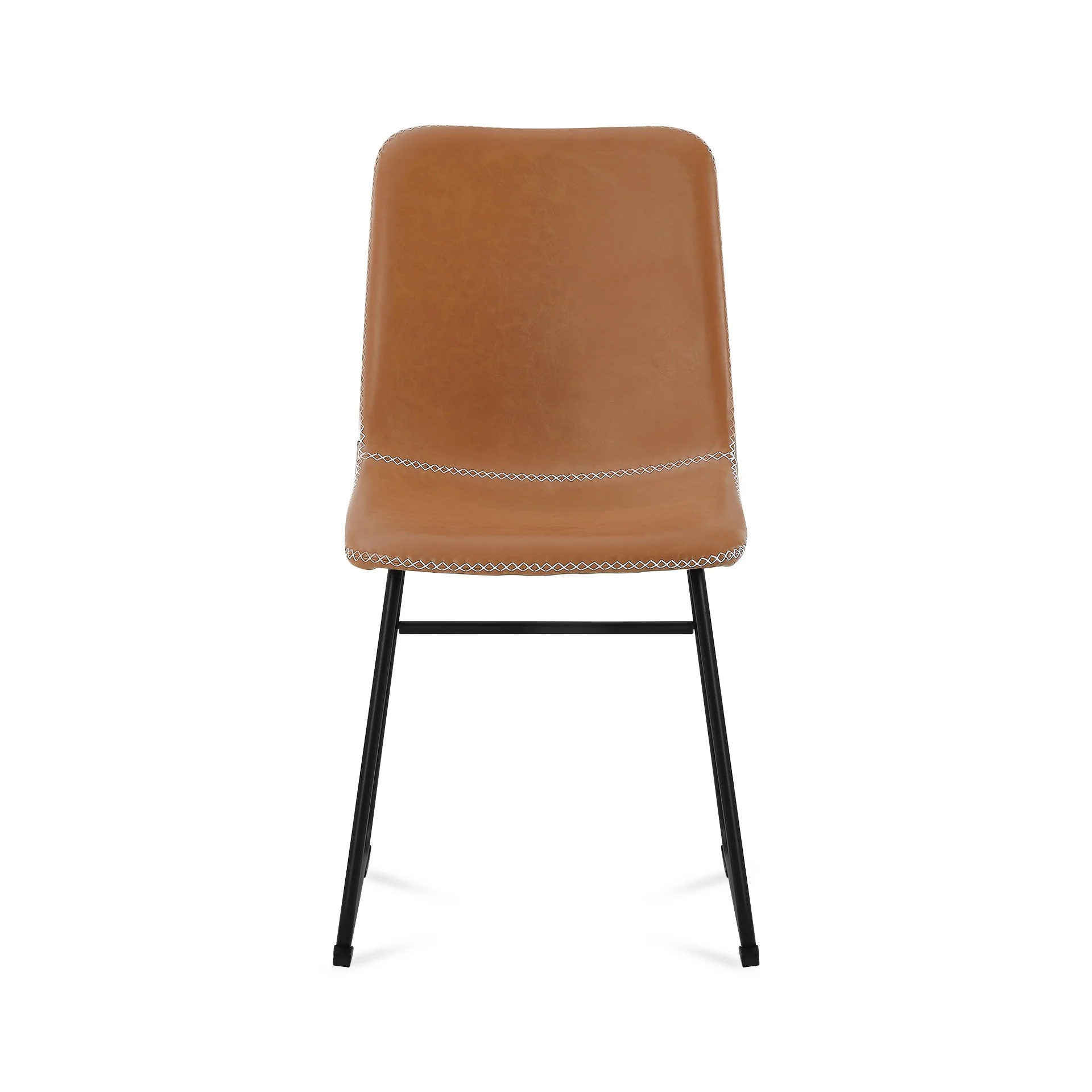 Grayson PU Leather Dining Chair - Set of 2 - Caramel Tan - Image 5