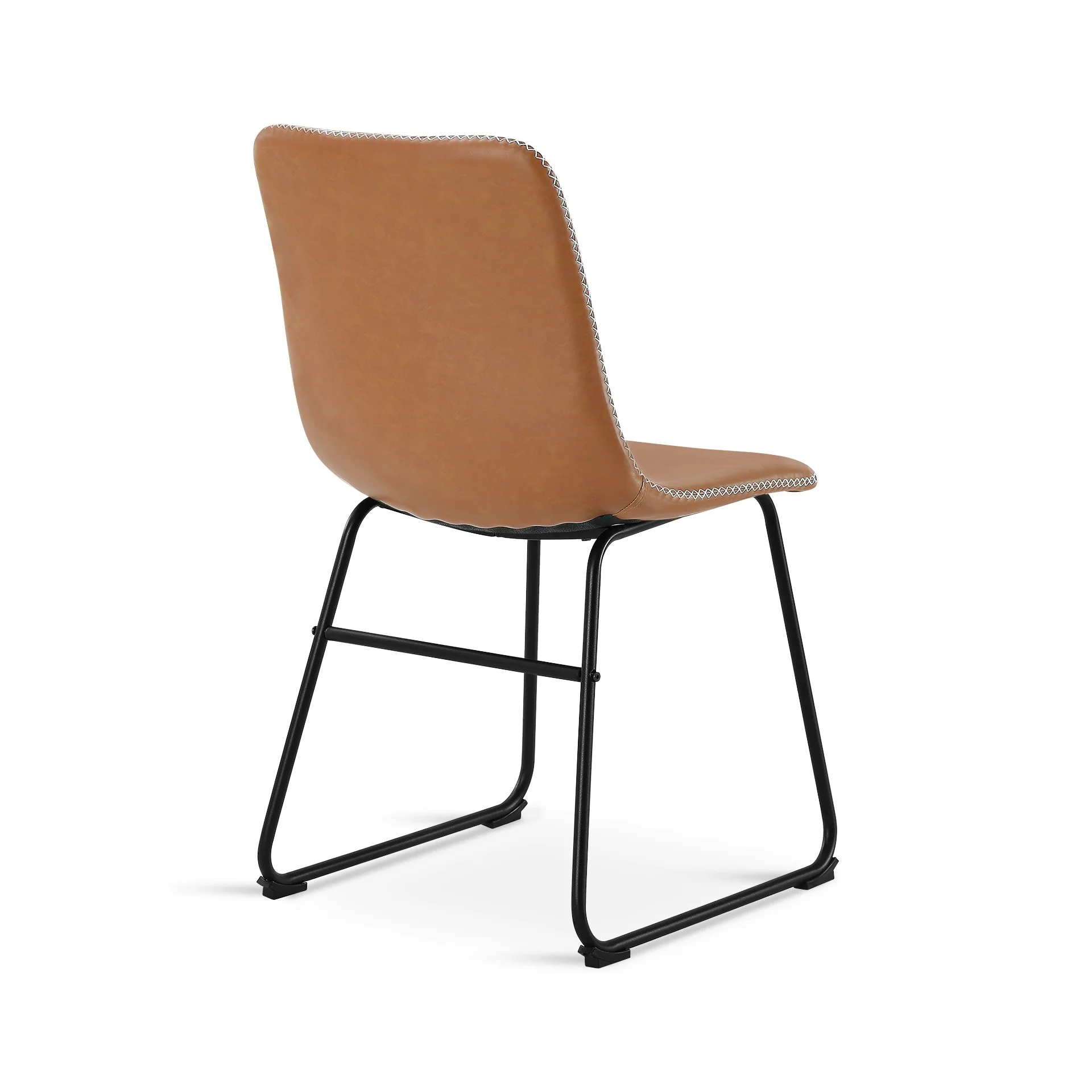 Grayson PU Leather Dining Chair - Set of 2 - Caramel Tan - Image 7