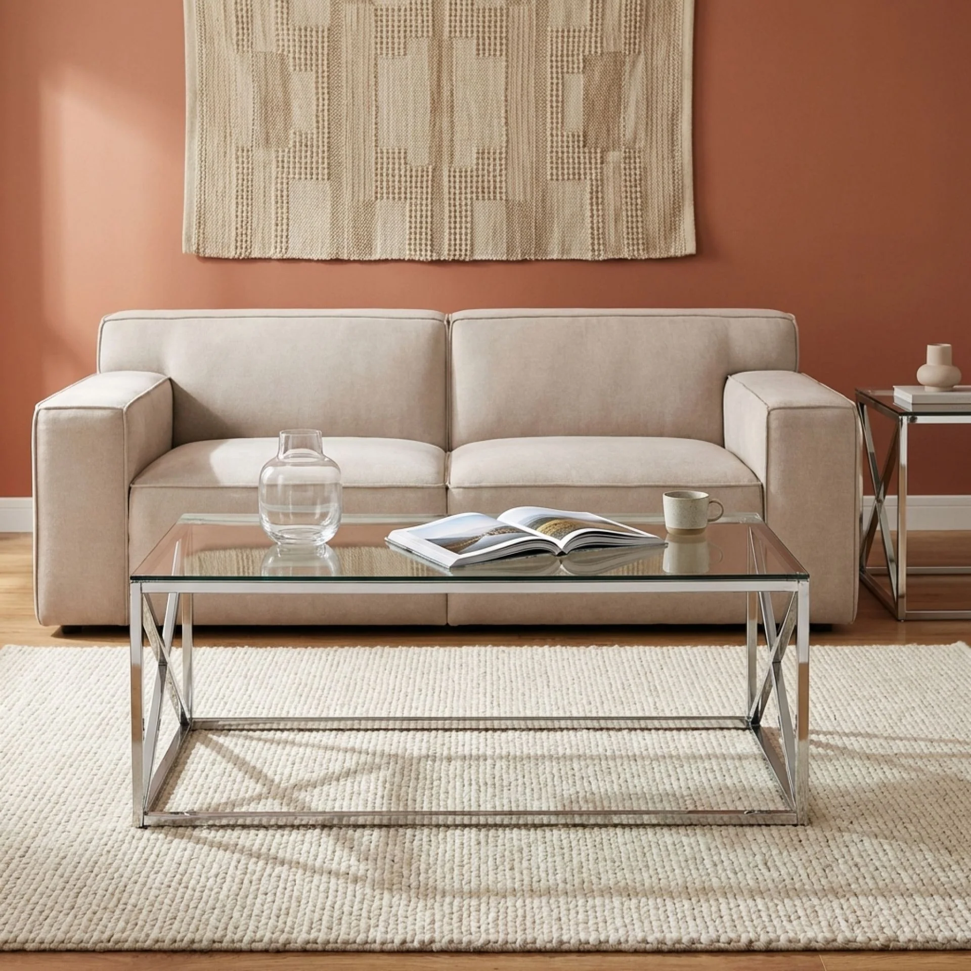 Greer Tempered Glass Rectangular Coffee Table - Image 6
