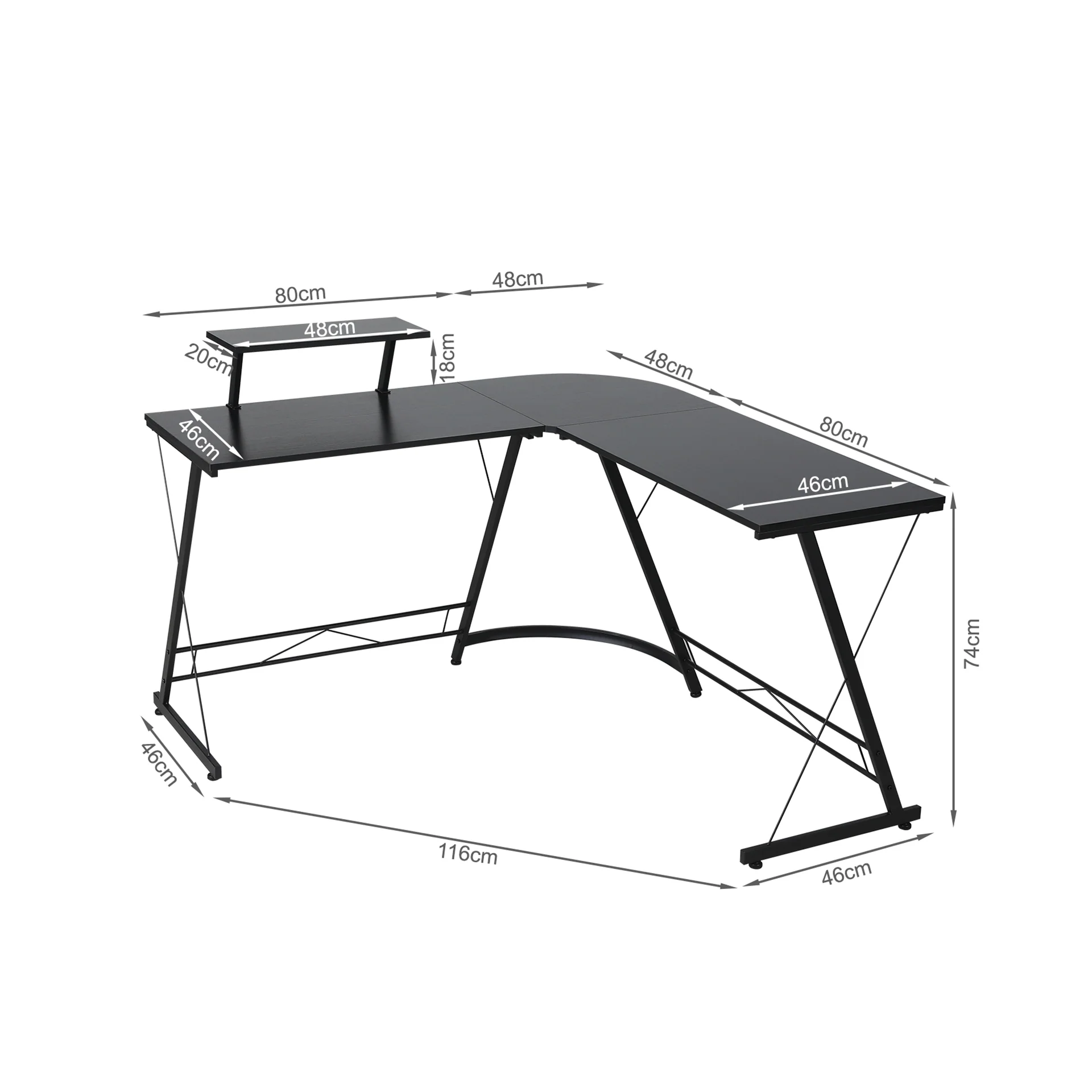 Greyson Computer Corner Desk - Black - Image 8