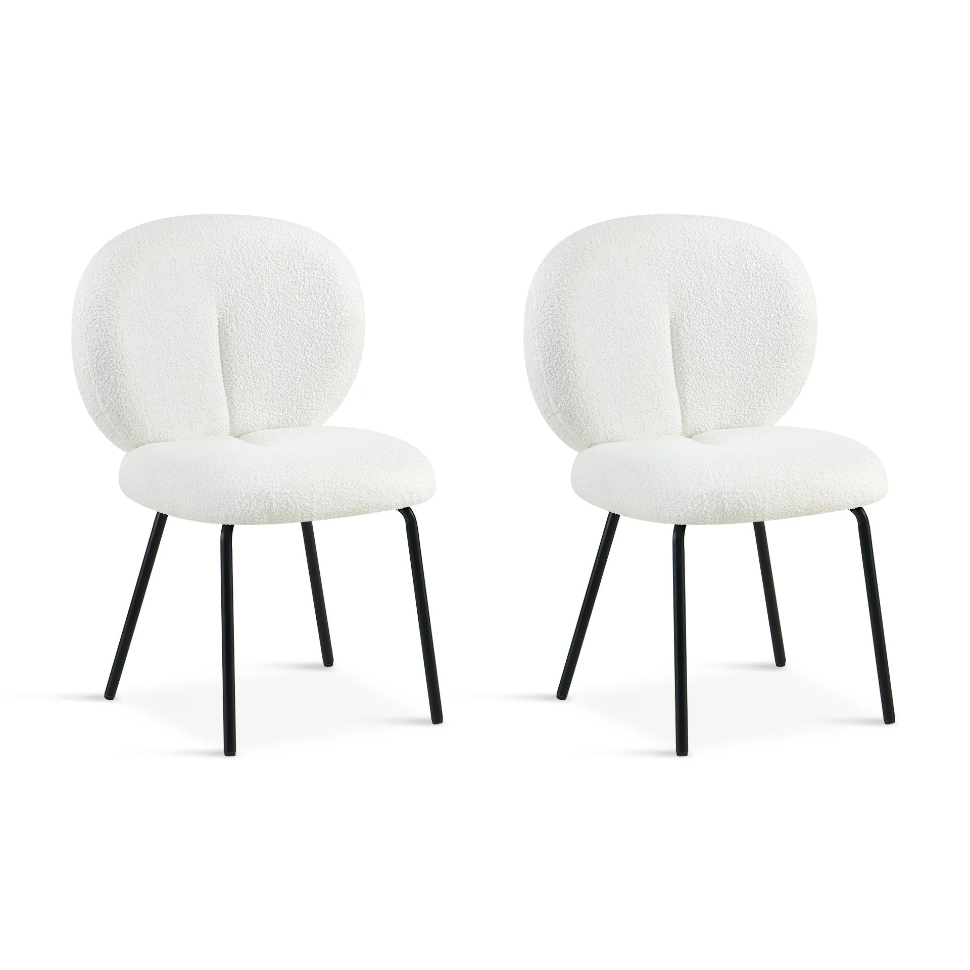 Griffin Boucle Dining Chair - Set of 2 - White - Image 7