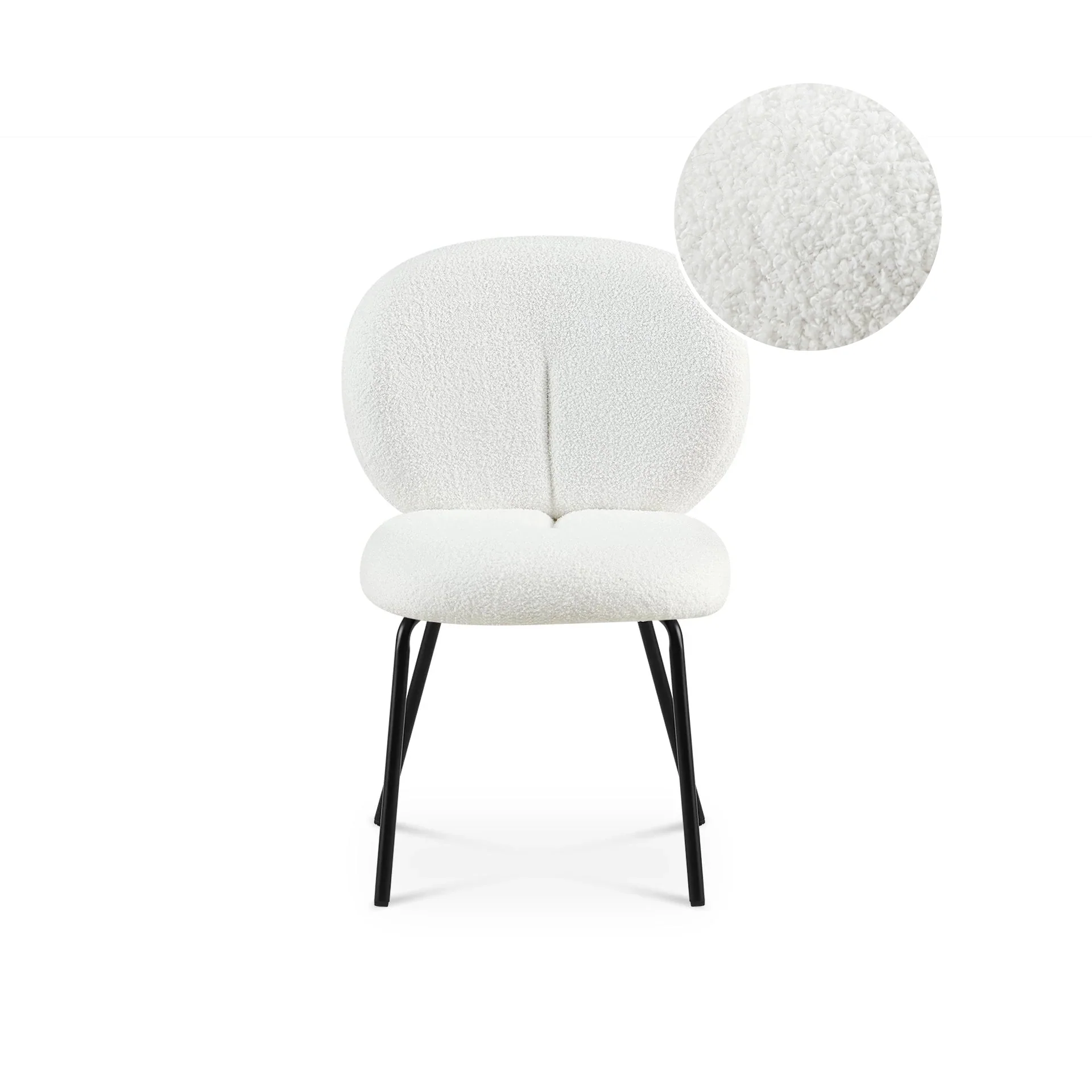 Griffin Boucle Dining Chair - Set of 2 - White - Image 8