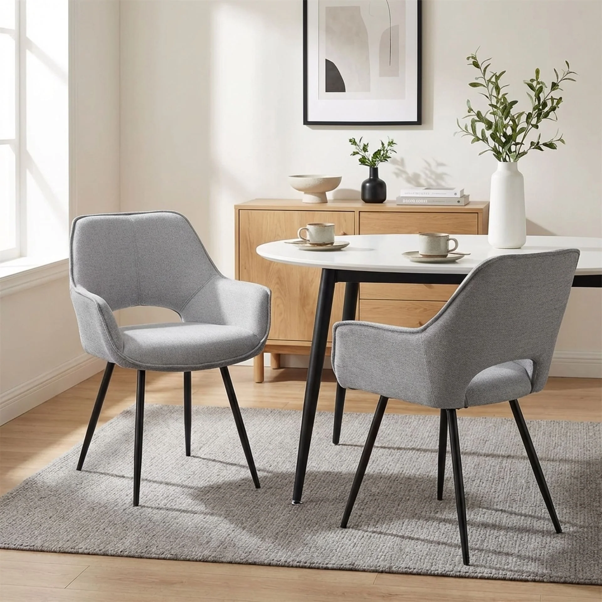 Griselda Velvet Dining Chair - Set of 2 - Grey