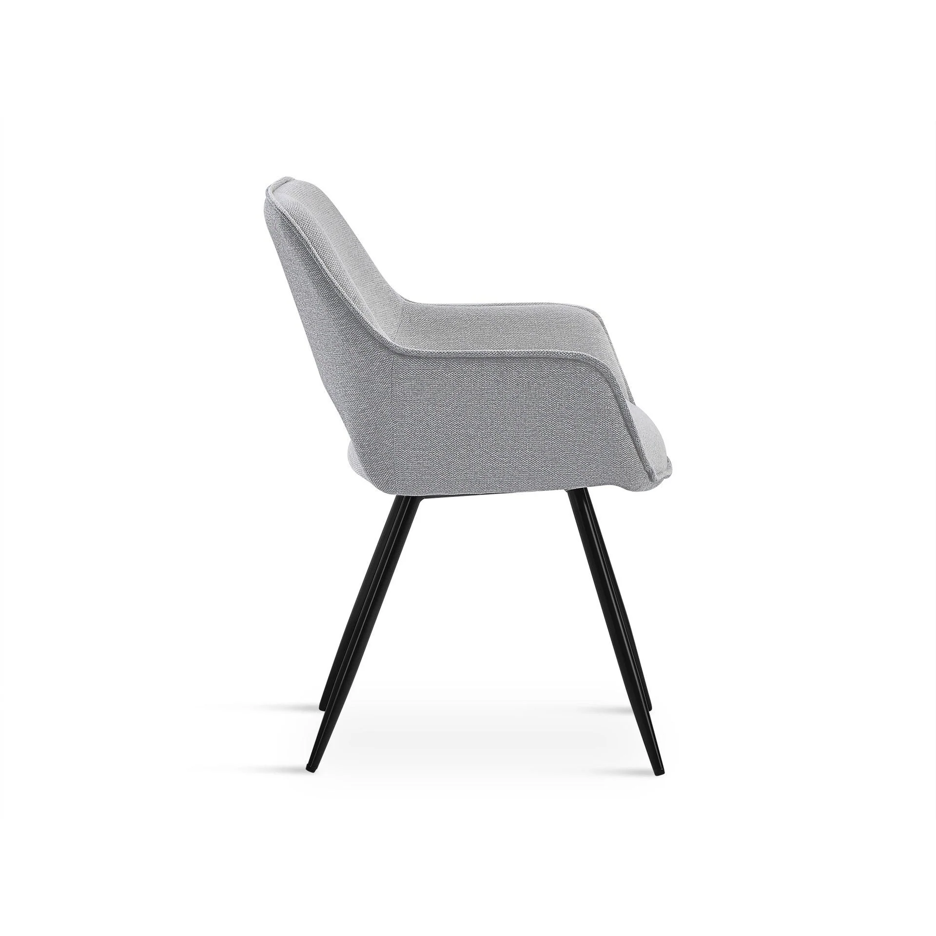 Griselda Velvet Dining Chair - Set of 2 - Grey - Image 10