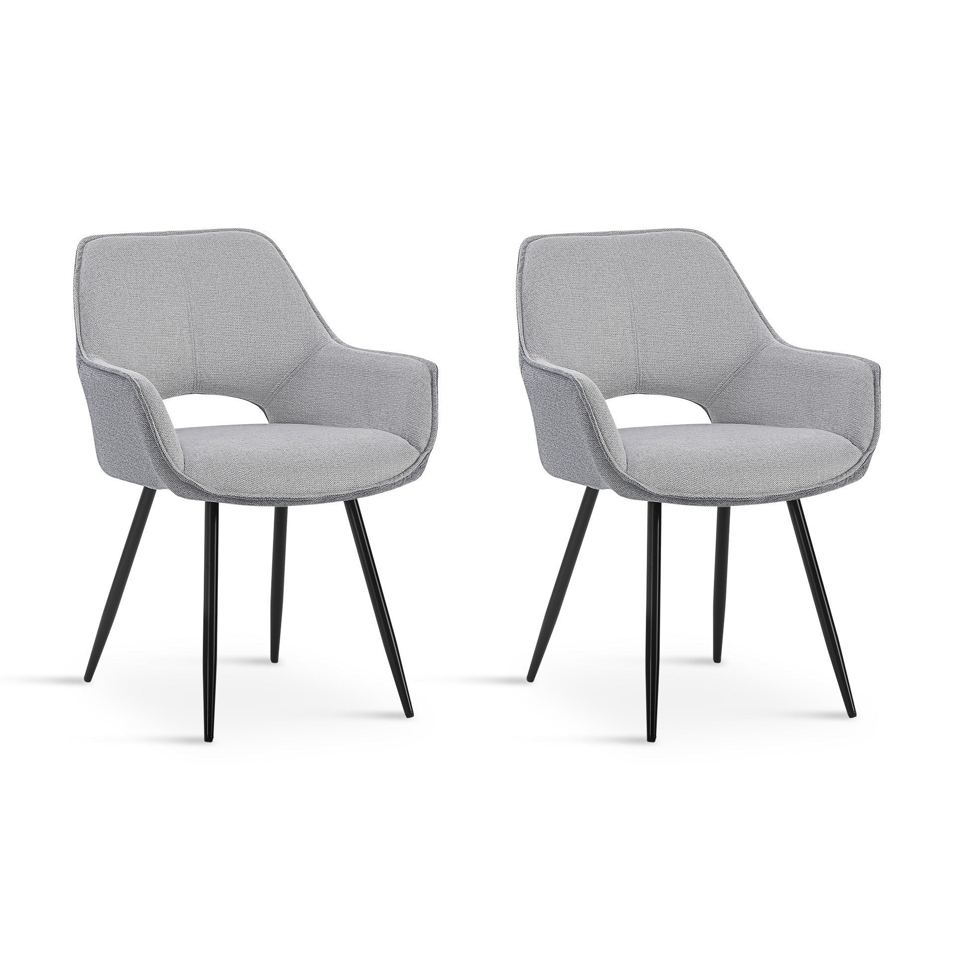 Griselda Velvet Dining Chair - Set of 2 - Grey - Image 7