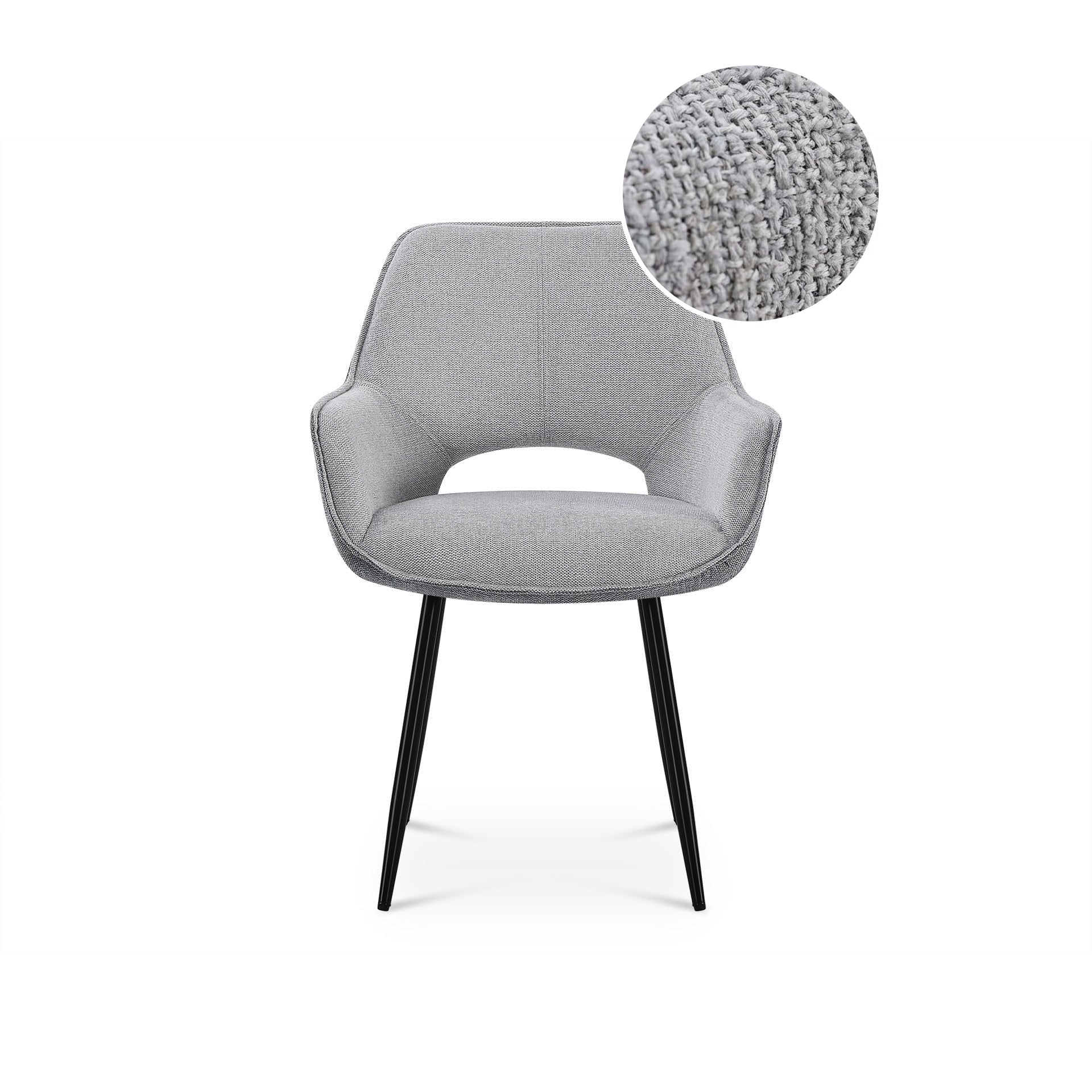 Griselda Velvet Dining Chair - Set of 2 - Grey - Image 8