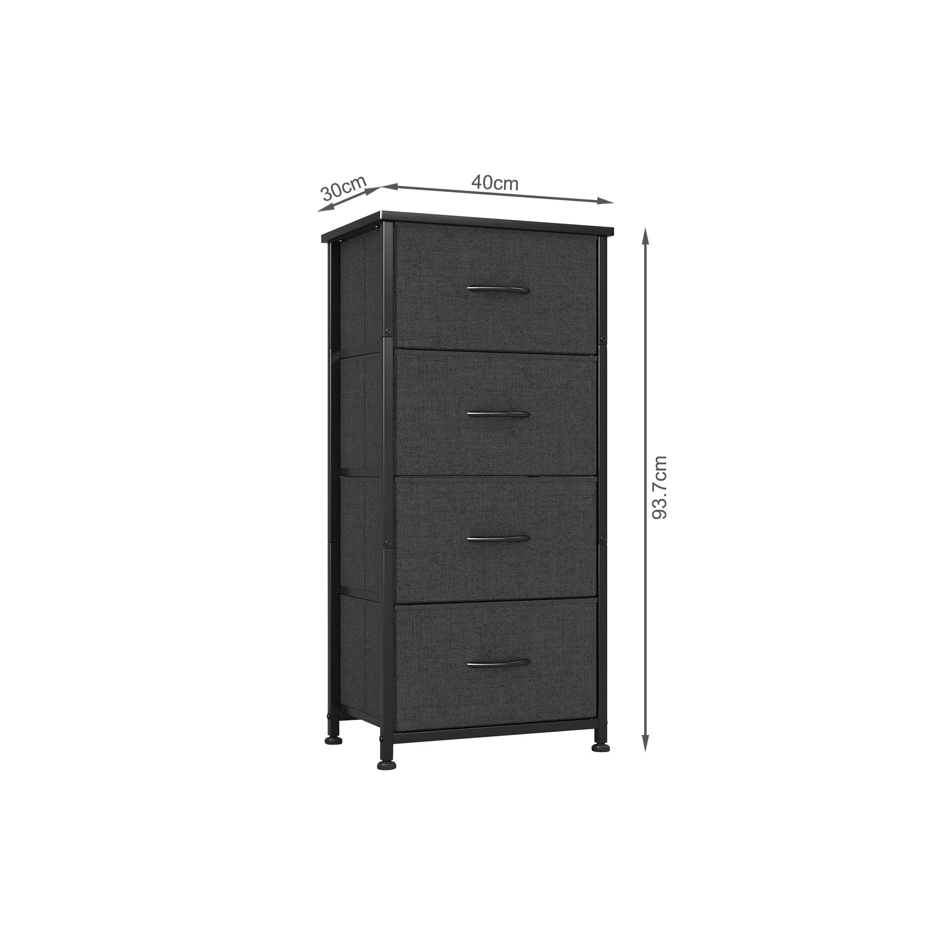 Hailey 4 Drawers Tallboy - Black - Image 6