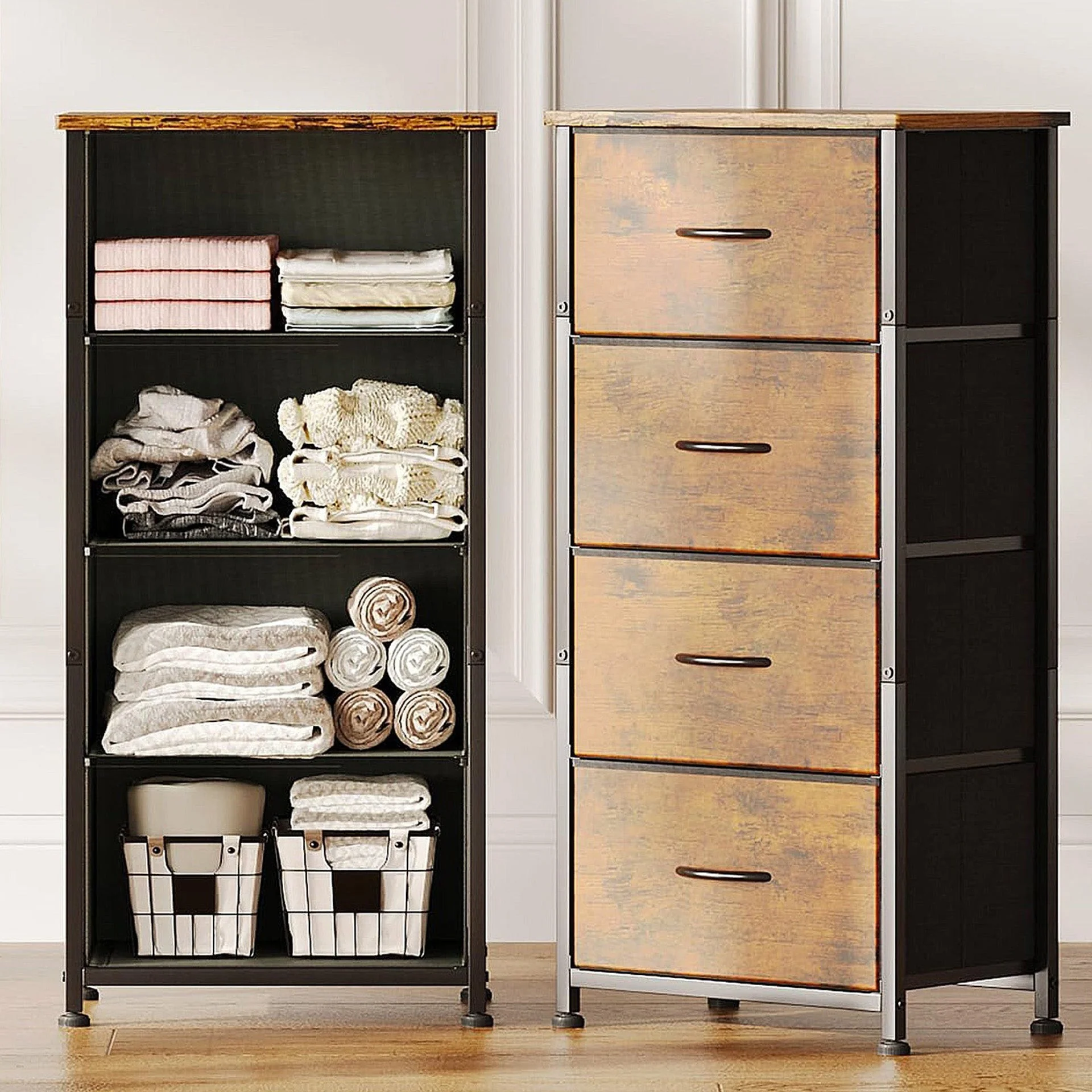 Hailey 4 Drawers Tallboy - Rustic Brown - Image 4