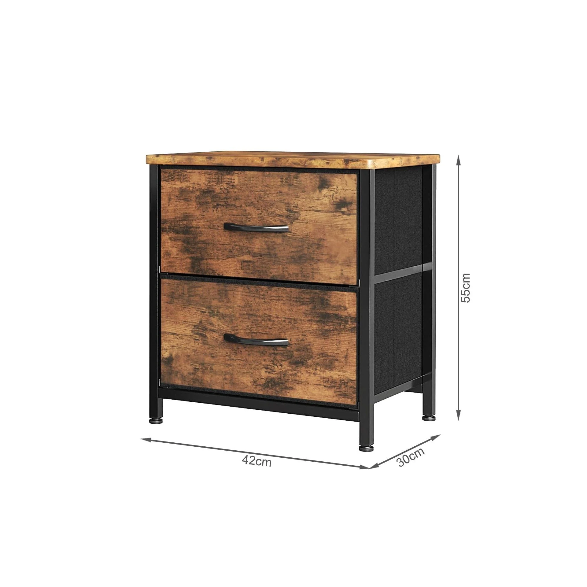 Hailey Bedside Table - Rustic Brown - Image 10