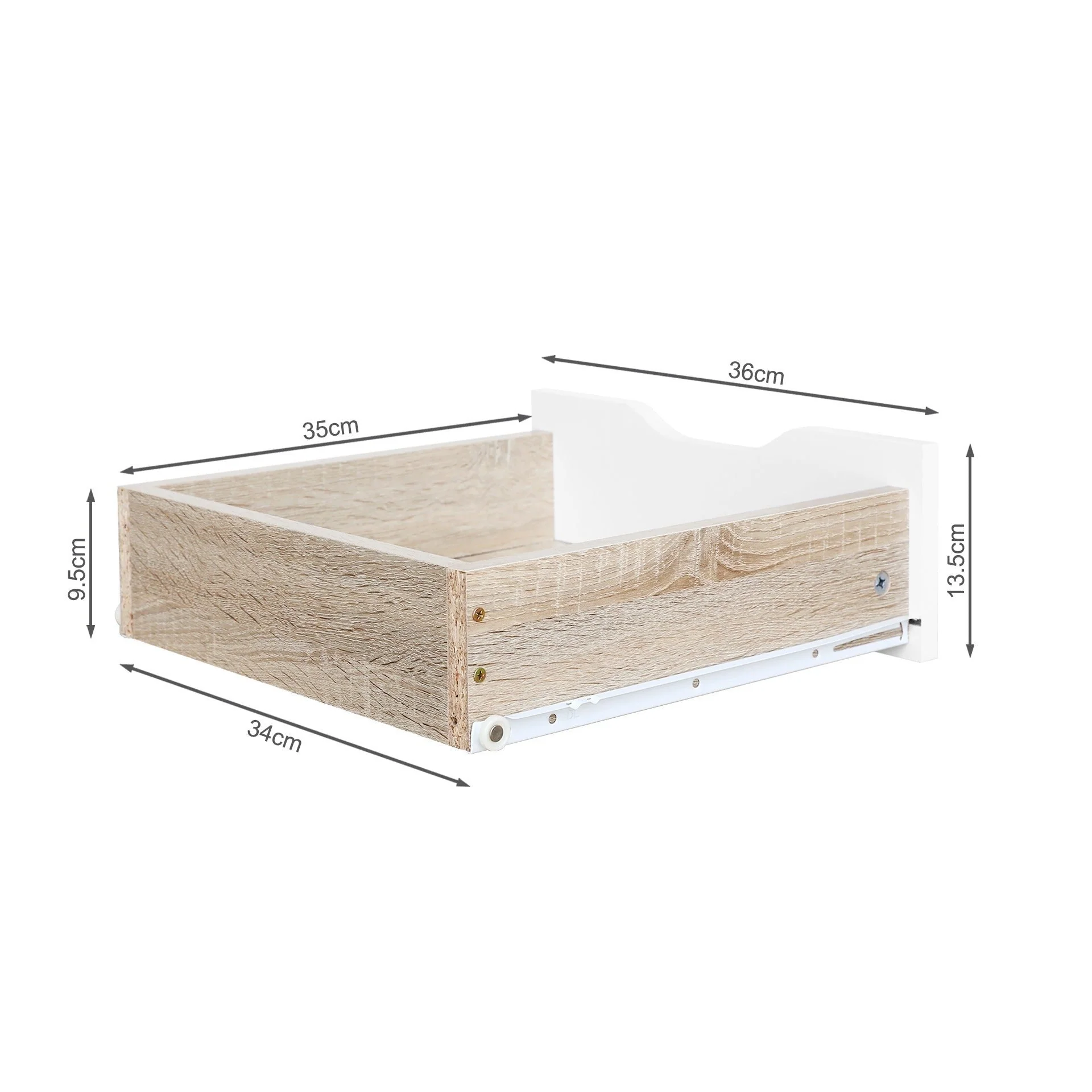Haley Bedside Table - Oak + White - Image 11