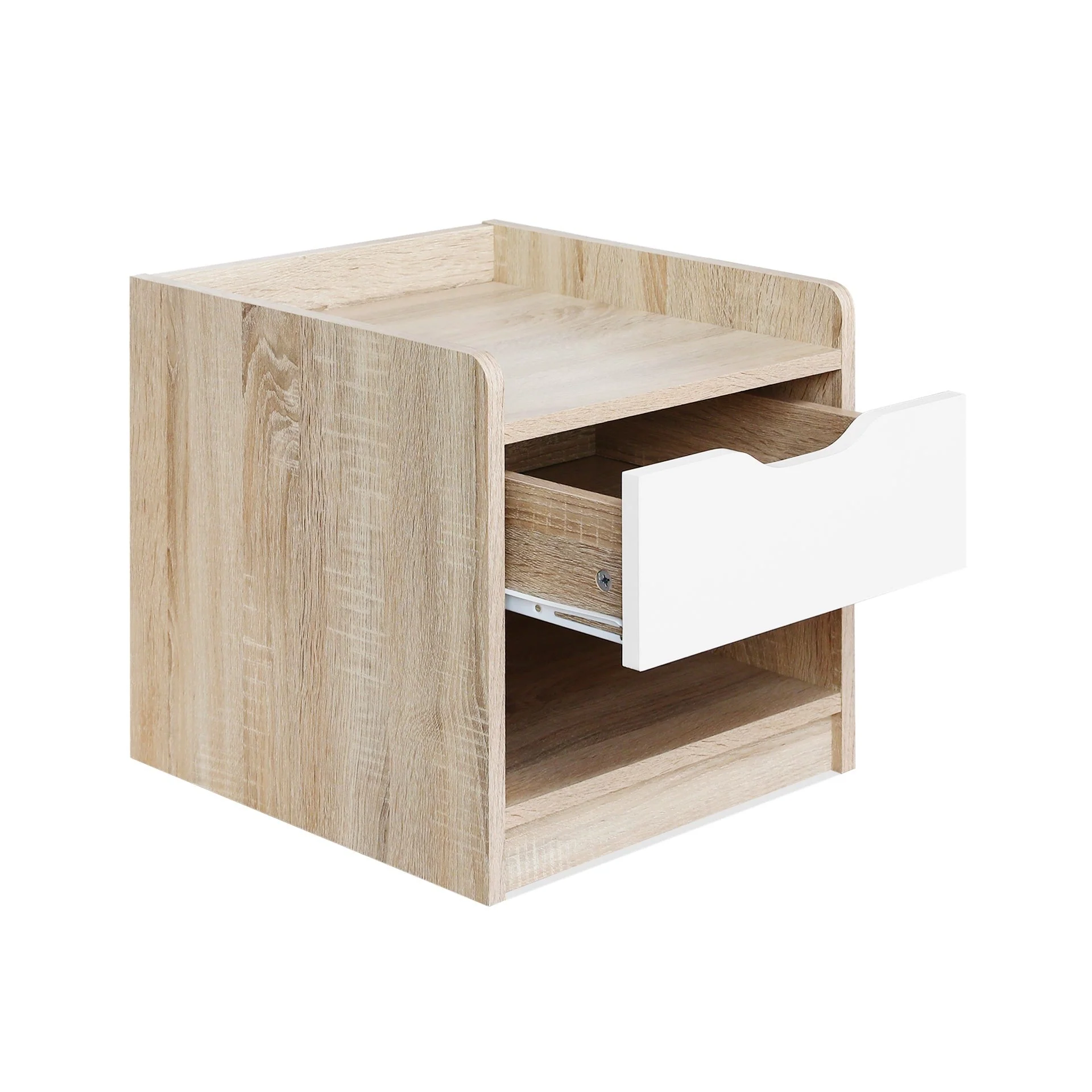 Haley Bedside Table - Oak + White - Image 9
