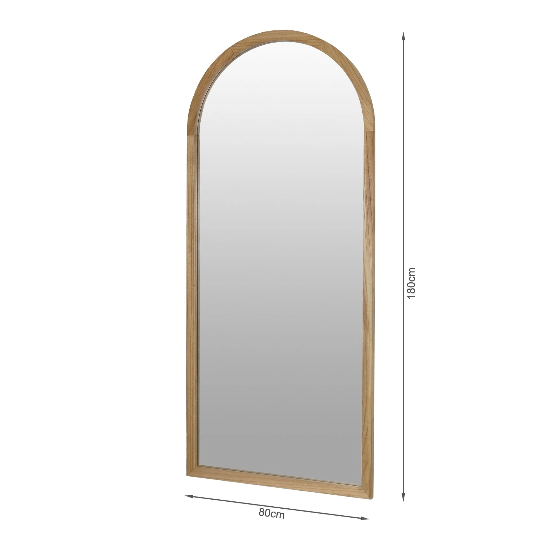 Halo Arched Full Length Mirror 180cm - Light Wood - Image 13