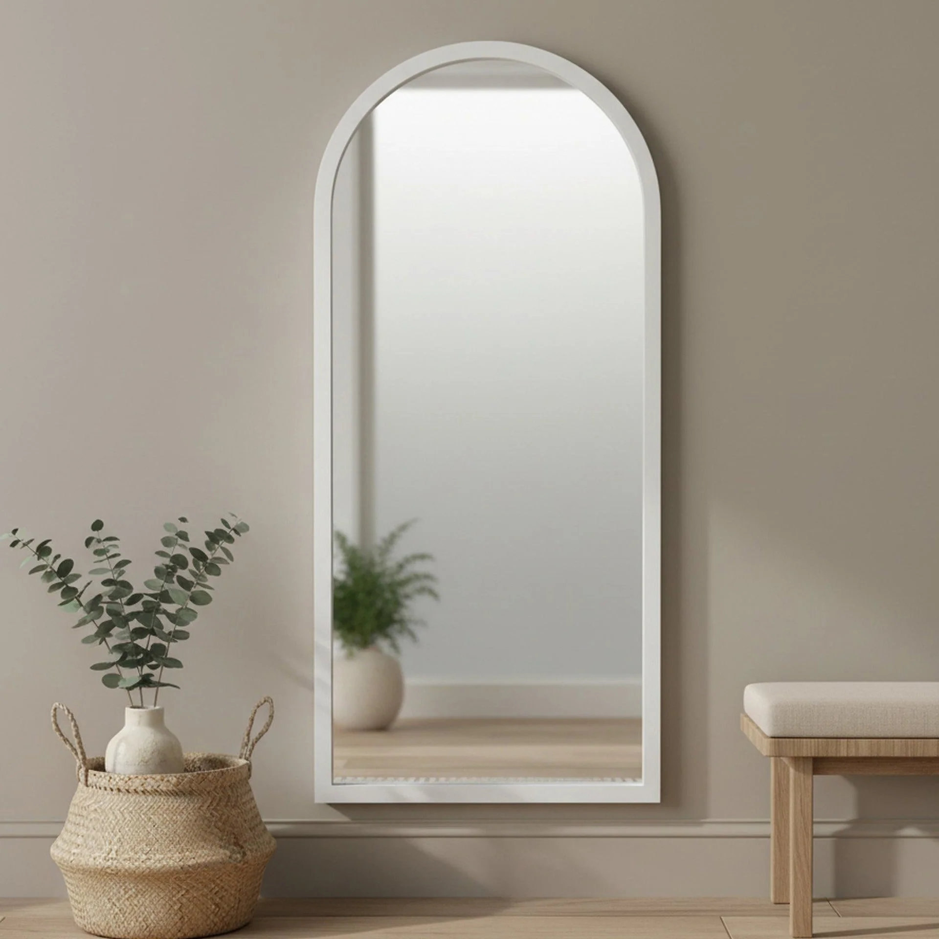 Halo Arched Full Length Mirror 180cm - White - Image 2