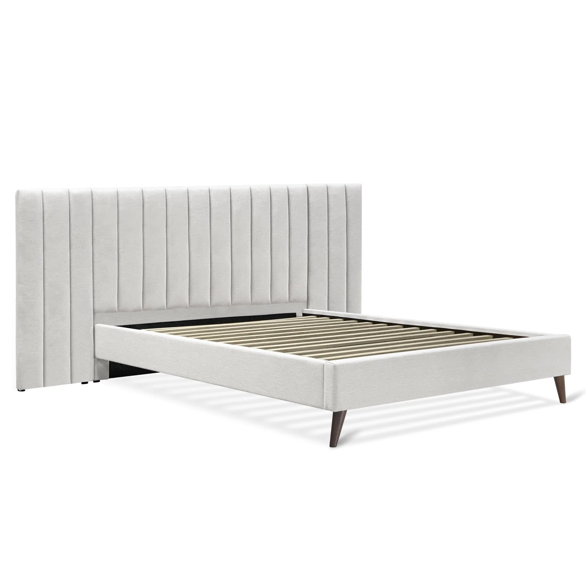 Hamilton Queen Bed Frame - Oat White - Image 6