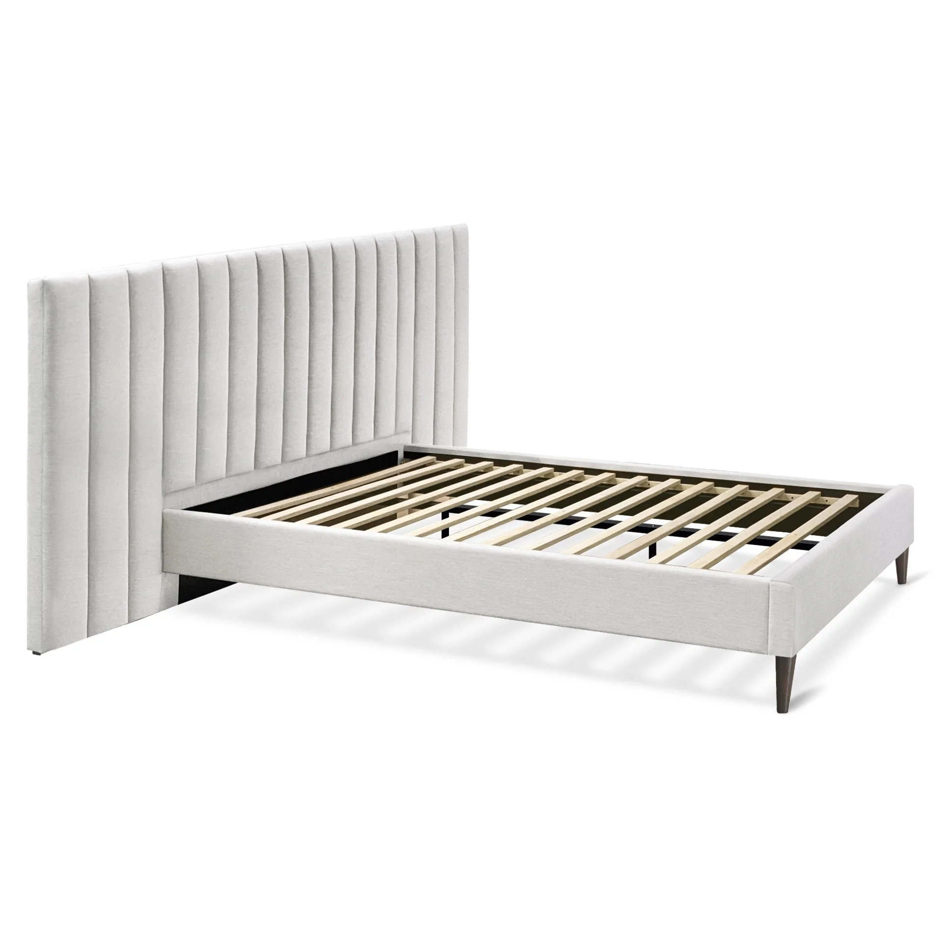 Hamilton Queen Bed Frame - Oat White - Image 7