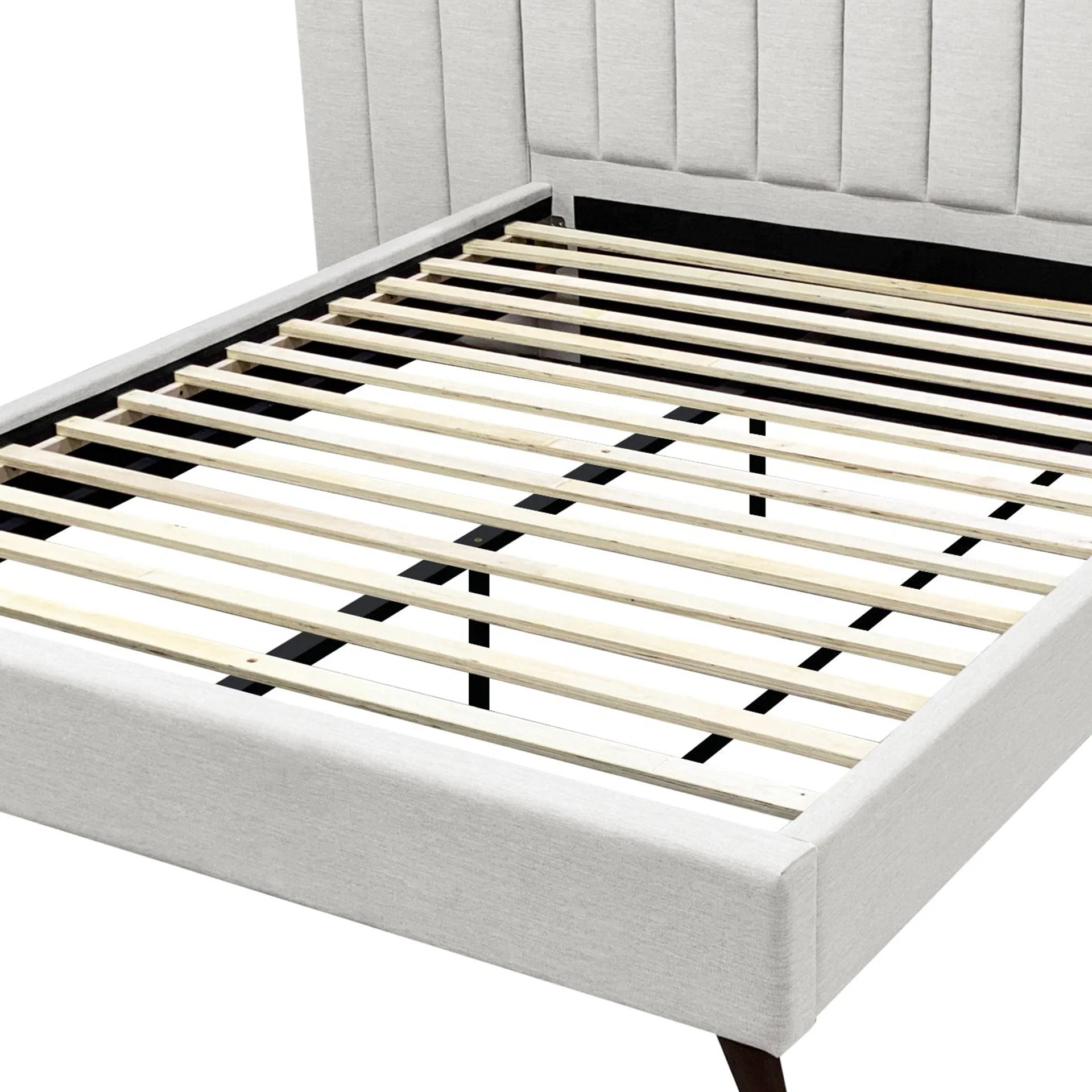 Hamilton Queen Bed Frame - Oat White - Image 9