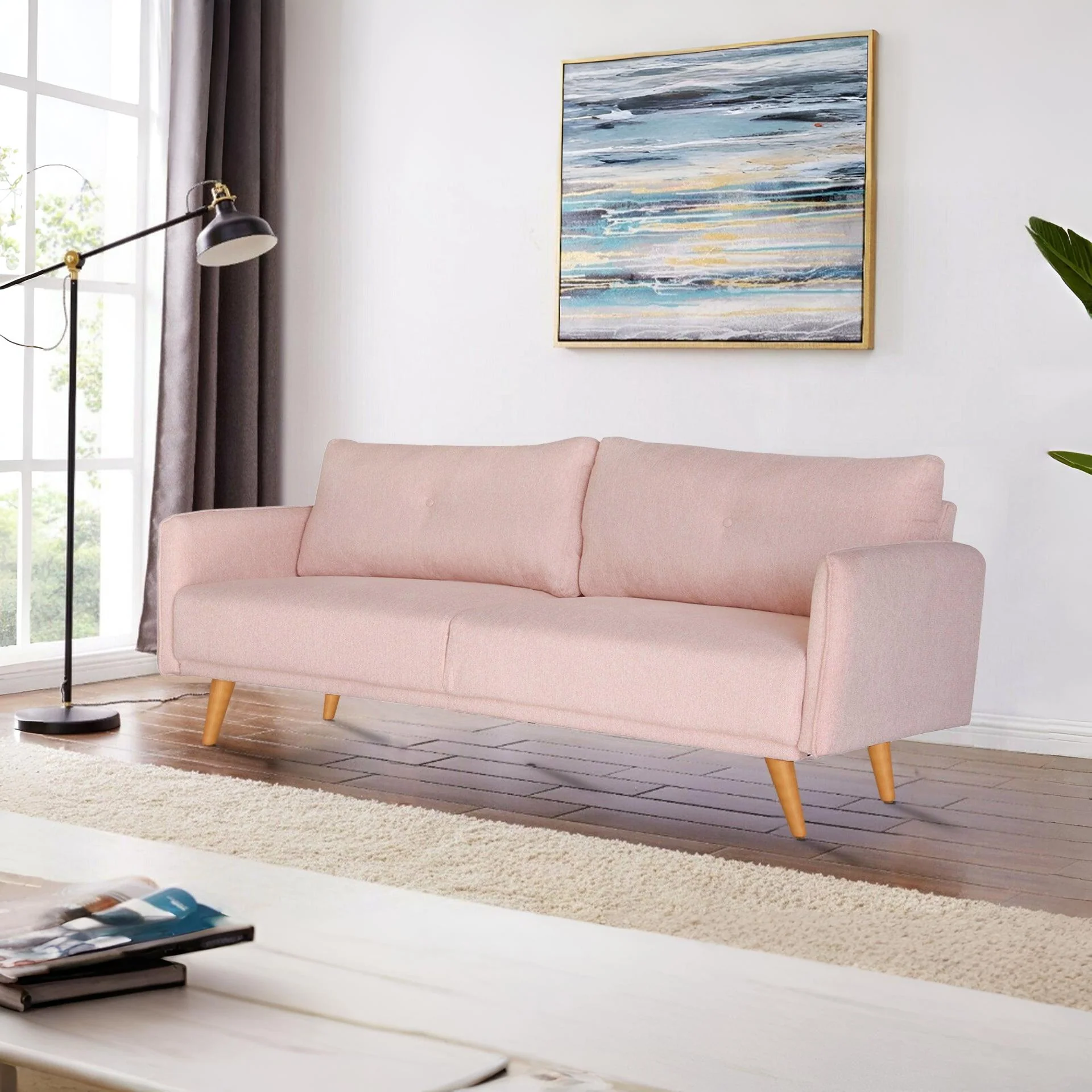 Harlan 3 Seater Sofa - Pink