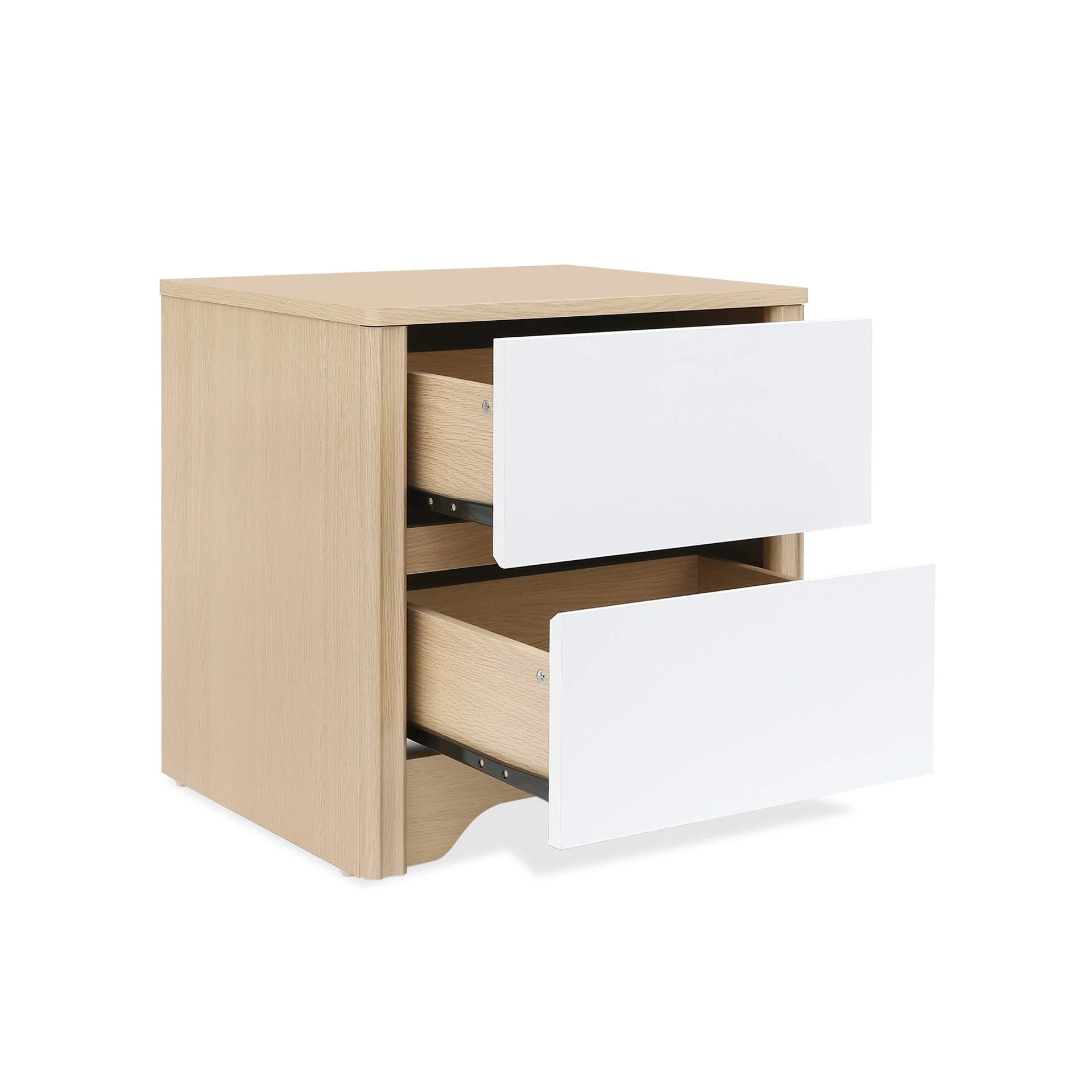 Harlee Bedside Table - Oak + White - Image 7
