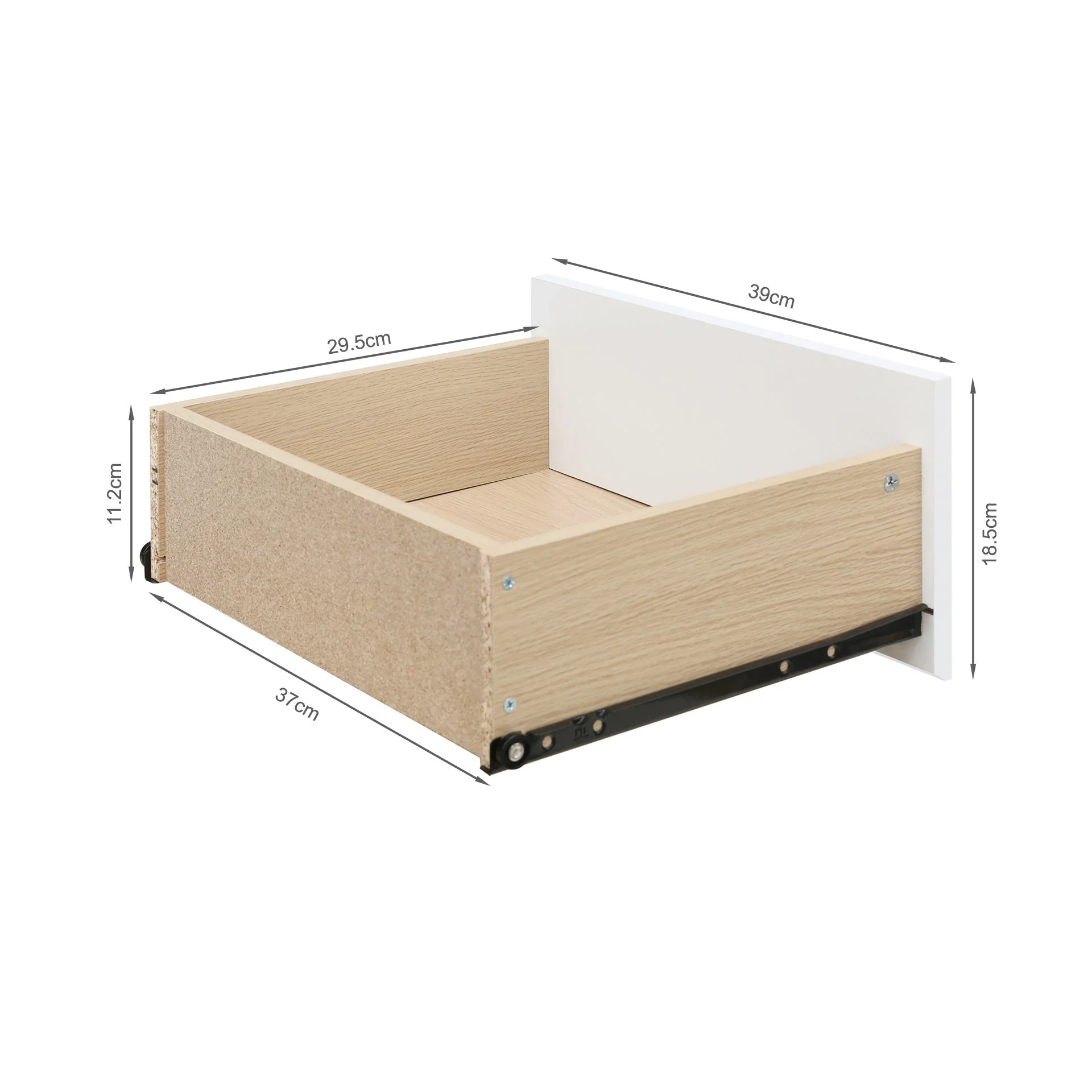 Harlee Bedside Table - Oak + White - Image 8