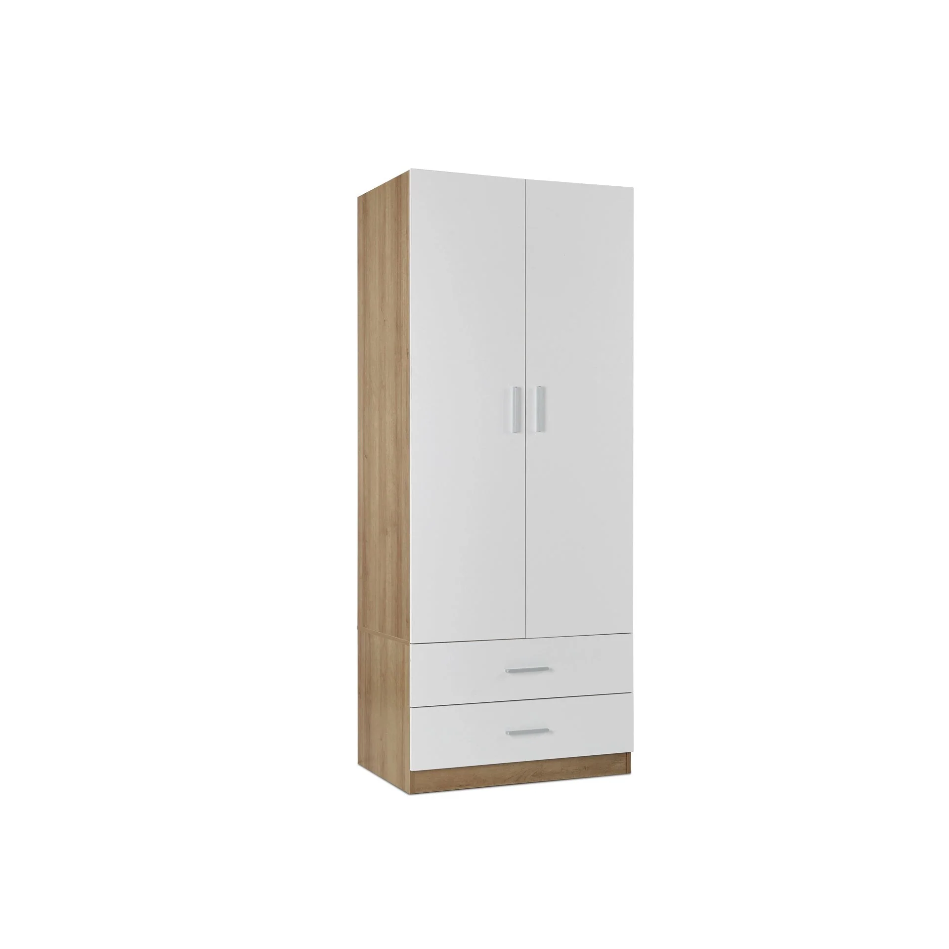 Harris 2 Door Wardrobe with Drawers - Oak + White - Image 5