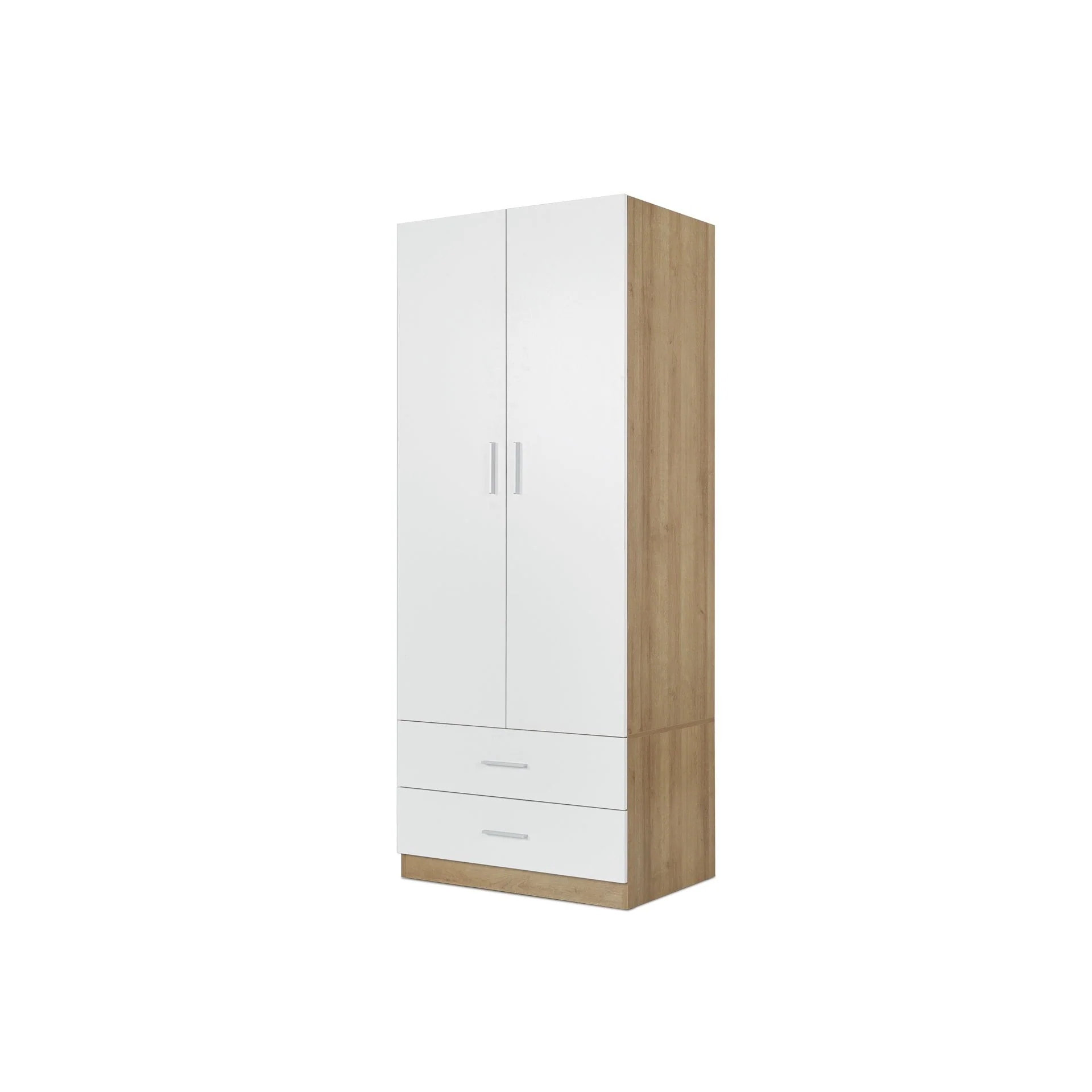 Harris 2 Door Wardrobe with Drawers - Oak + White - Image 7
