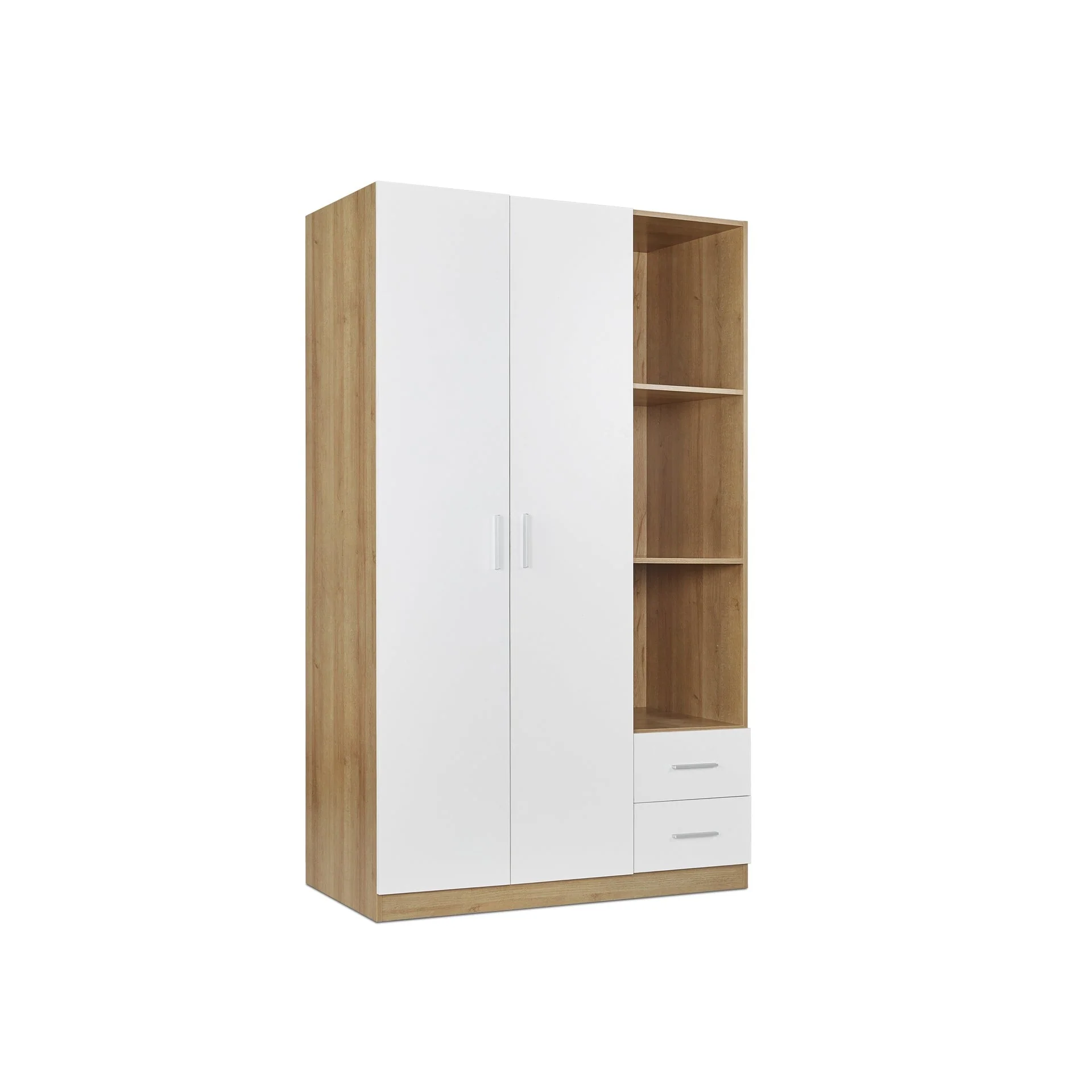 Harris 3 Door Wardrobe with Drawers - Oak + White - Image 6