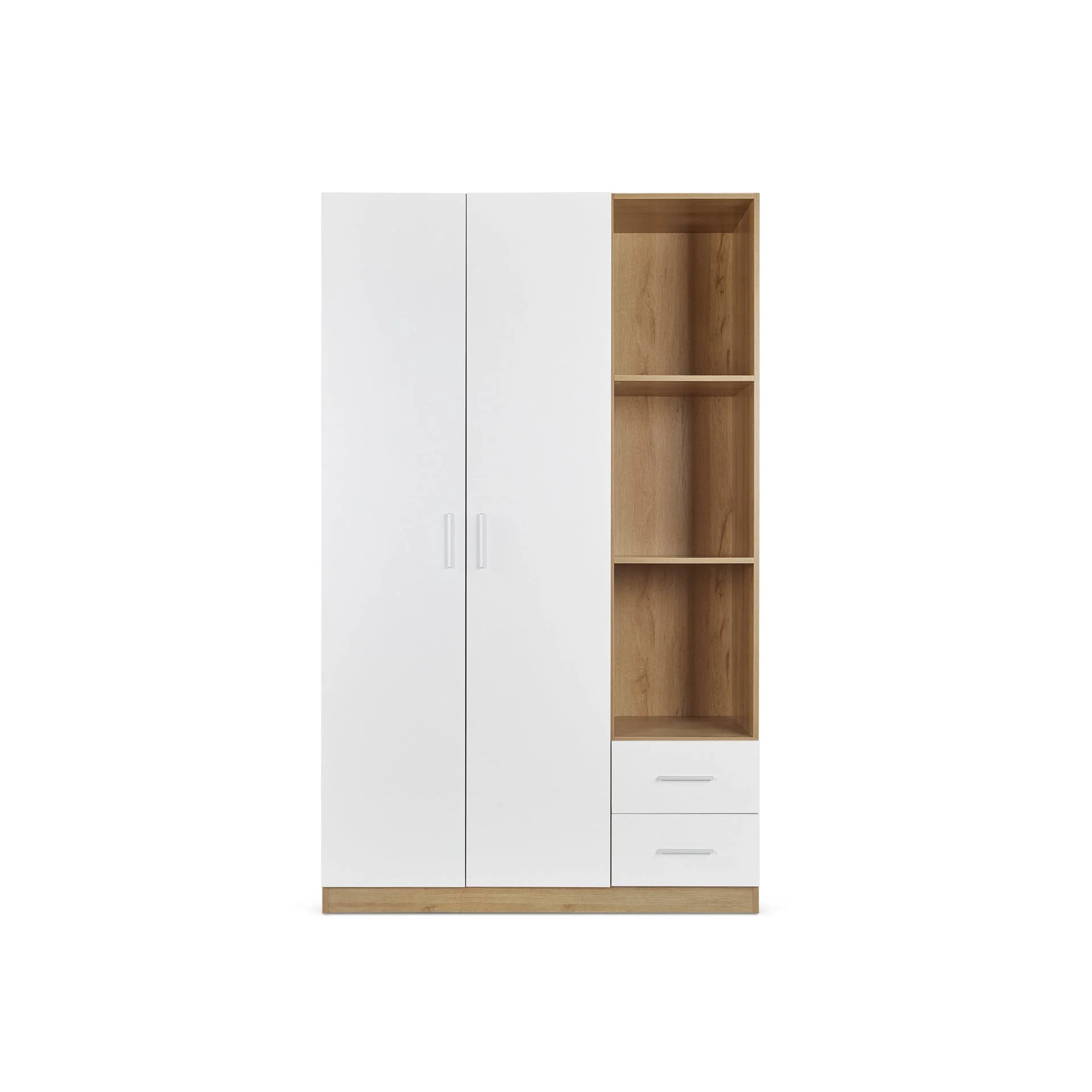 Harris 3 Door Wardrobe with Drawers - Oak + White - Image 7