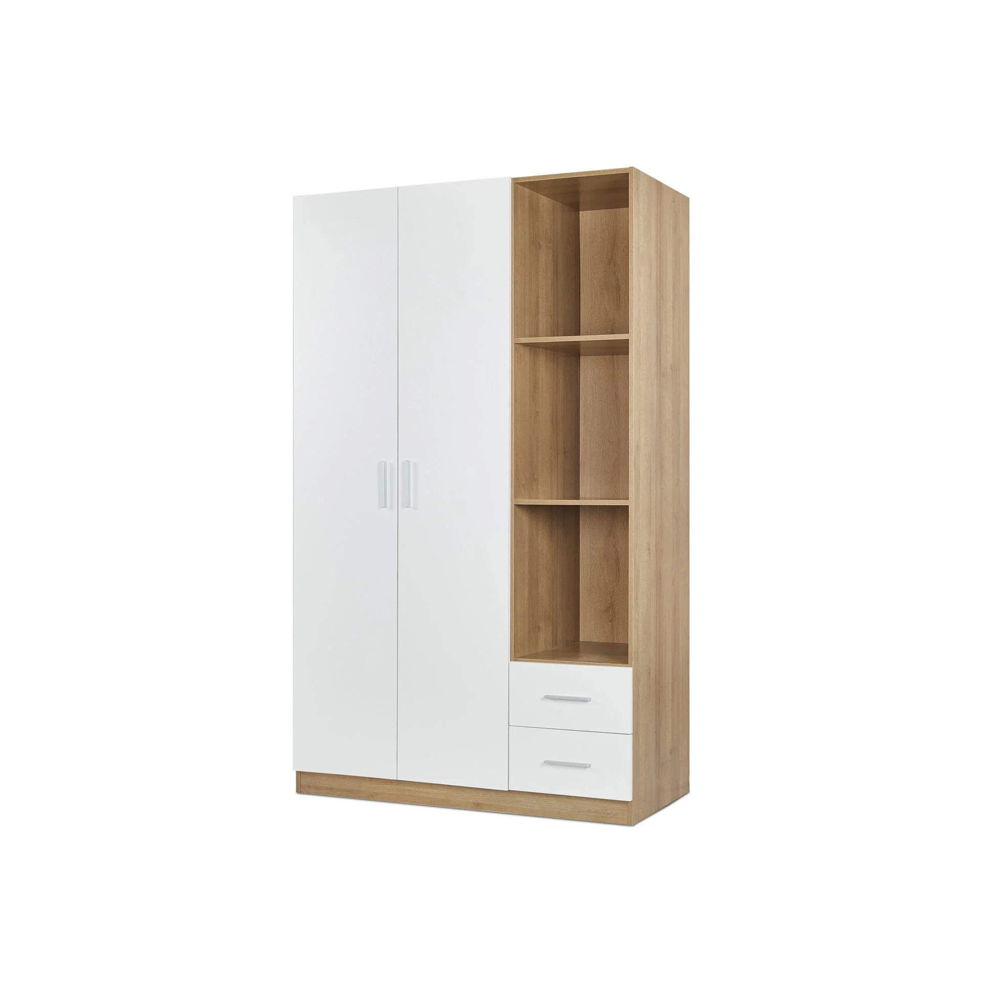 Harris 3 Door Wardrobe with Drawers - Oak + White - Image 8