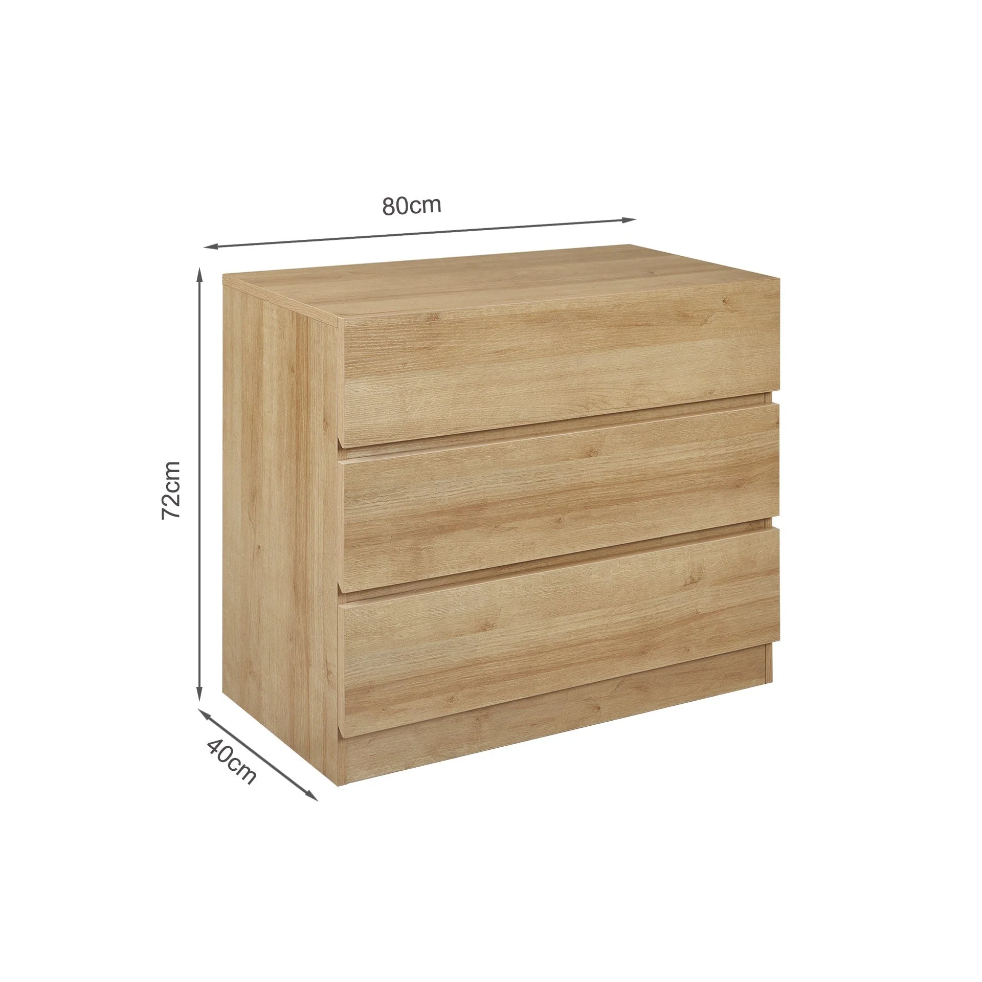 Harris 3 Drawers Tallboy - Oak - Image 14