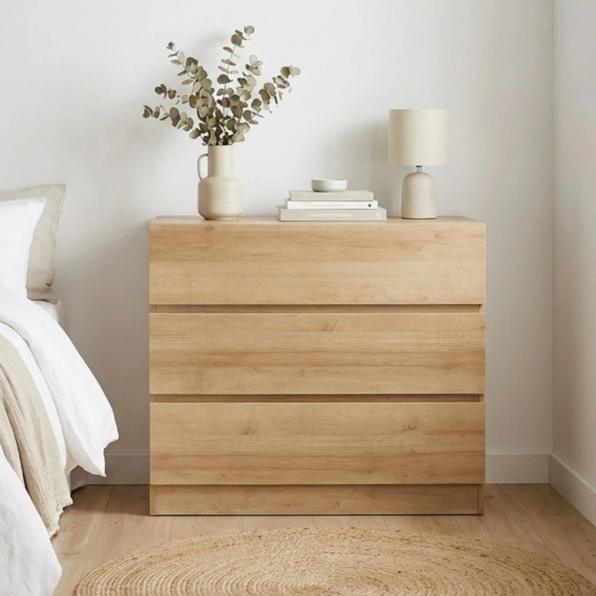 Harris 3 Drawers Tallboy - Oak - Image 2
