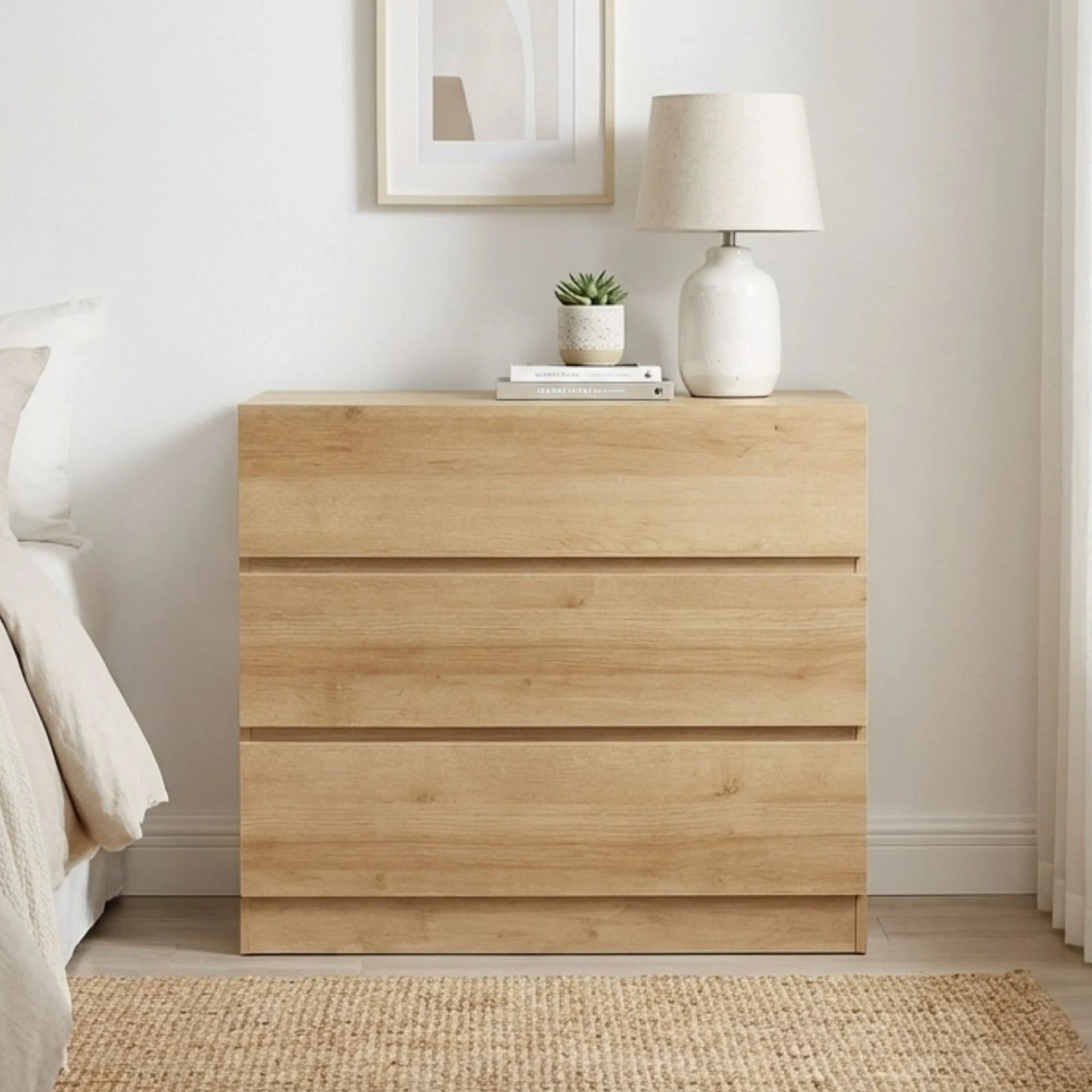 Harris 3 Drawers Tallboy - Oak - Image 4
