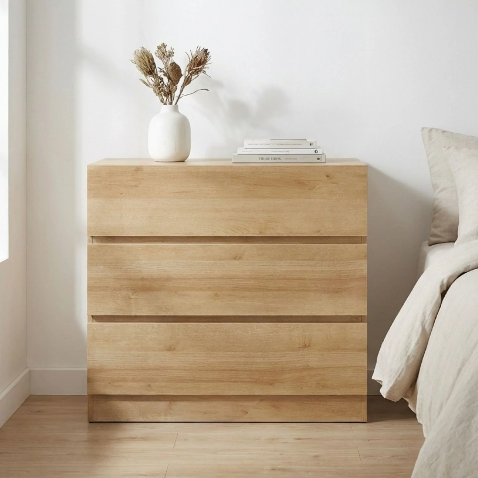Harris 3 Drawers Tallboy - Oak - Image 7