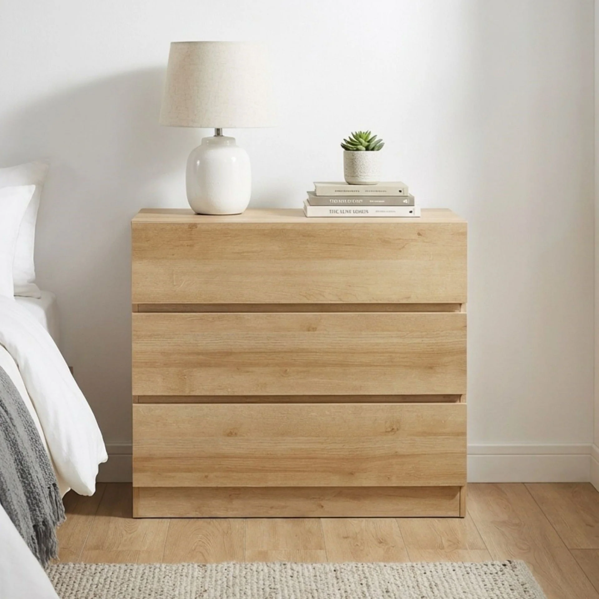 Harris 3 Drawers Tallboy - Oak - Image 8