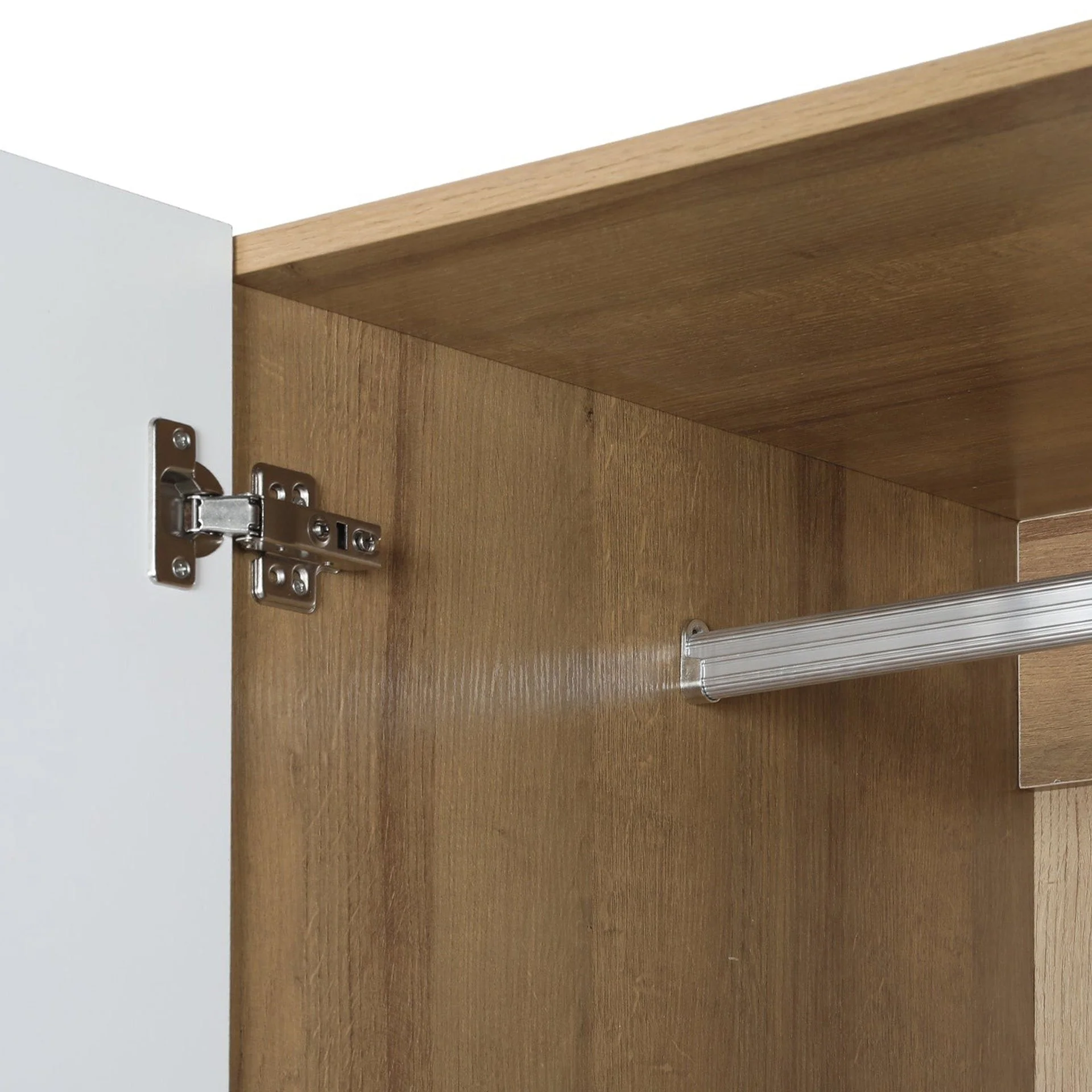 Harris 4 Door Wardrobe with 3 Drawers - Oak + White - Image 10